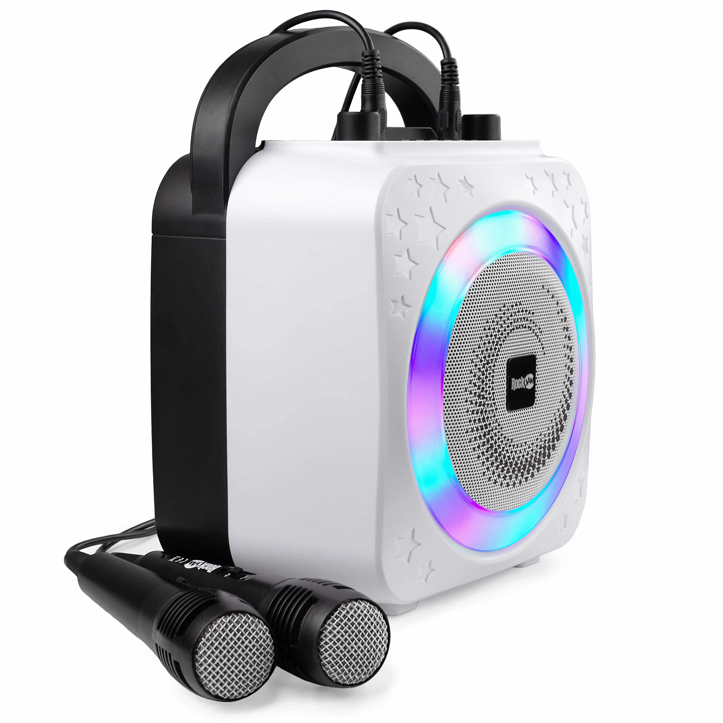 RockJam Ring urządzenie do karaoke Bluetooth z dwoma mikrofonami