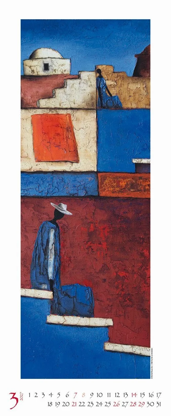 Colours of Africa 2027: Kunstkalender mit Bildern in den warmen Farben Afrikas. Wandkalender des Malers Michel Rauscher im Hochformat: 28,5 x 69 cm.