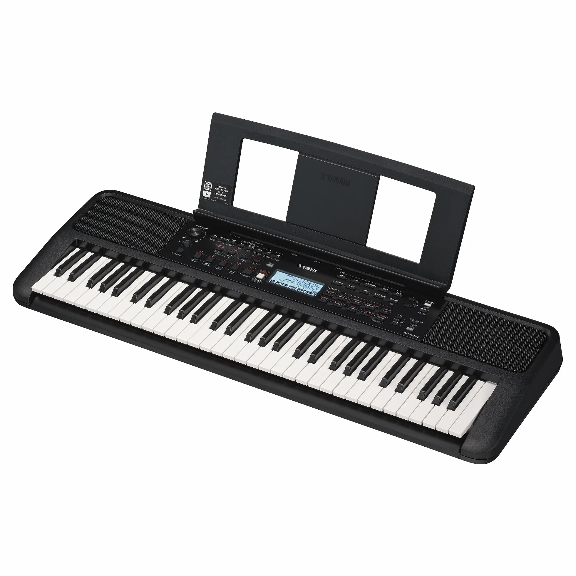 Yamaha PSR-E383 Przenośny Keyboard dla Początkujących z 61 Czułymi na Dotyk Klawiszami, Szeroką Gamą Dźwięków i Funkcji, Zawiera 2 Lekcje Online z Nauczycielem Yamaha Music School