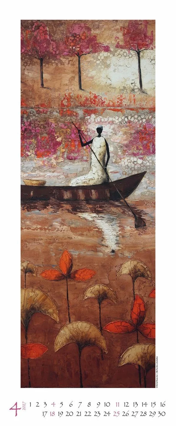 Colours of Africa 2027: Kunstkalender mit Bildern in den warmen Farben Afrikas. Wandkalender des Malers Michel Rauscher im Hochformat: 28,5 x 69 cm.