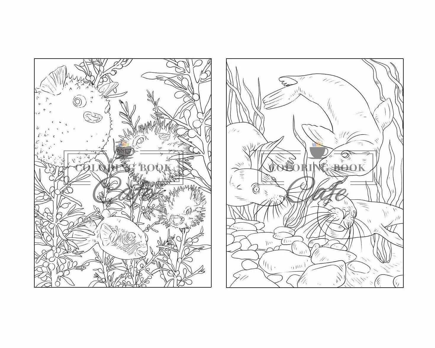 100 Wildlife Scenes: An Adult Coloring Book Featuring 100 Most Beautiful Wildlife Scenes with Animals, Birds and Flowers from Oceans, Jungles, Forests and Savannas
