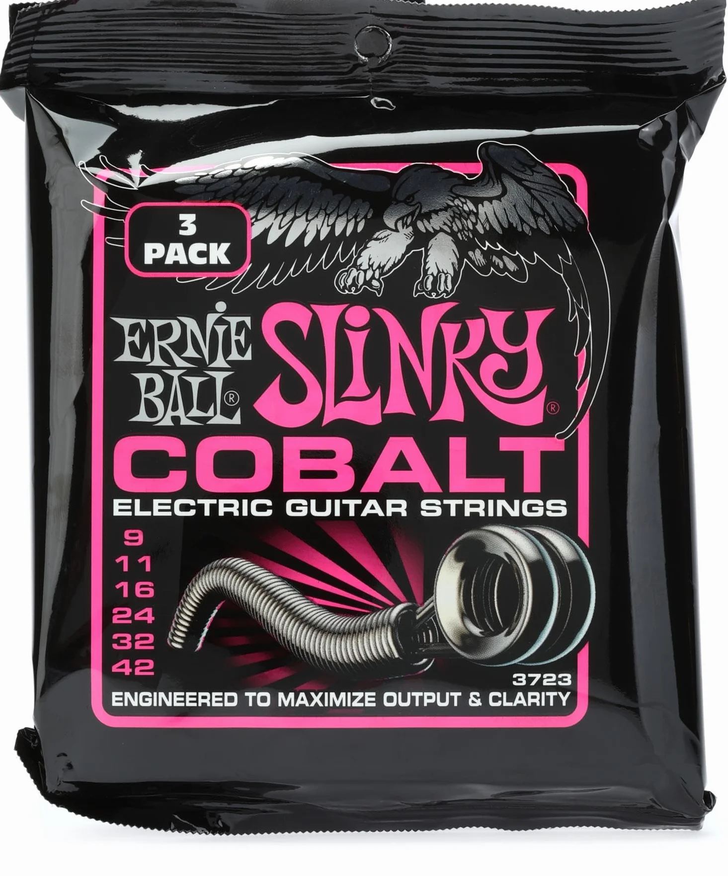 Ernie Ball Super Slinky Cobalt struny do gitary elektrycznej, 3 sztuki, grubość 9-42