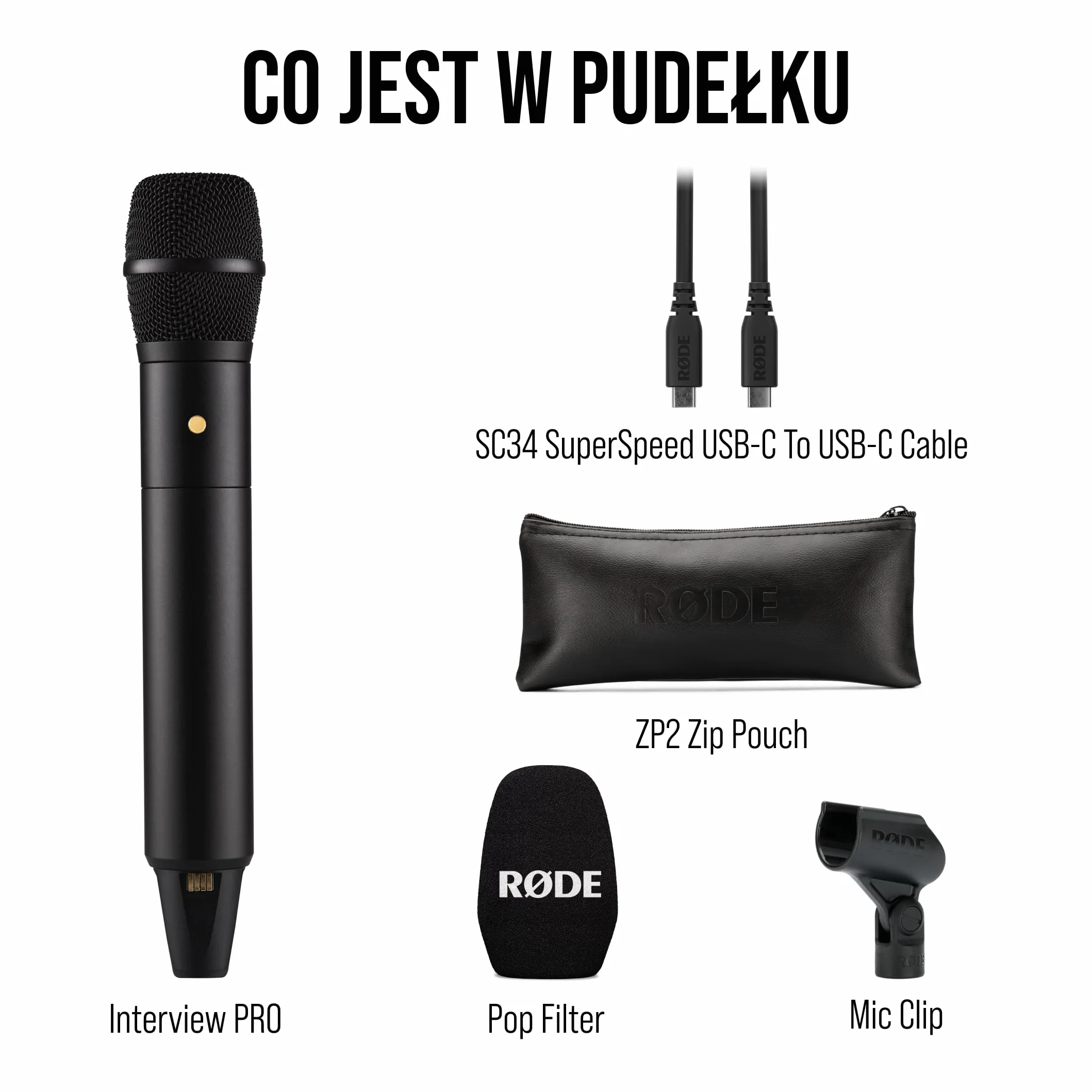 RØDE Interview PRO - Bezprzewodowy mikrofon ręczny RØDE Interview PRO z kondensatorem klasy broadcast i nagrywaniem 32-bit Float On-board