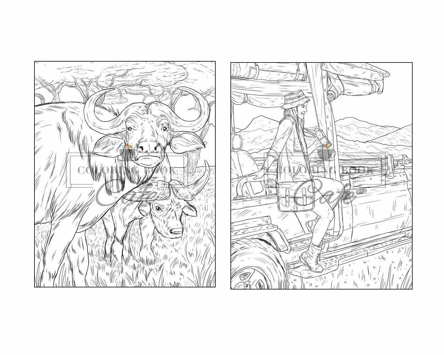 100 Wildlife Scenes: An Adult Coloring Book Featuring 100 Most Beautiful Wildlife Scenes with Animals, Birds and Flowers from Oceans, Jungles, Forests and Savannas
