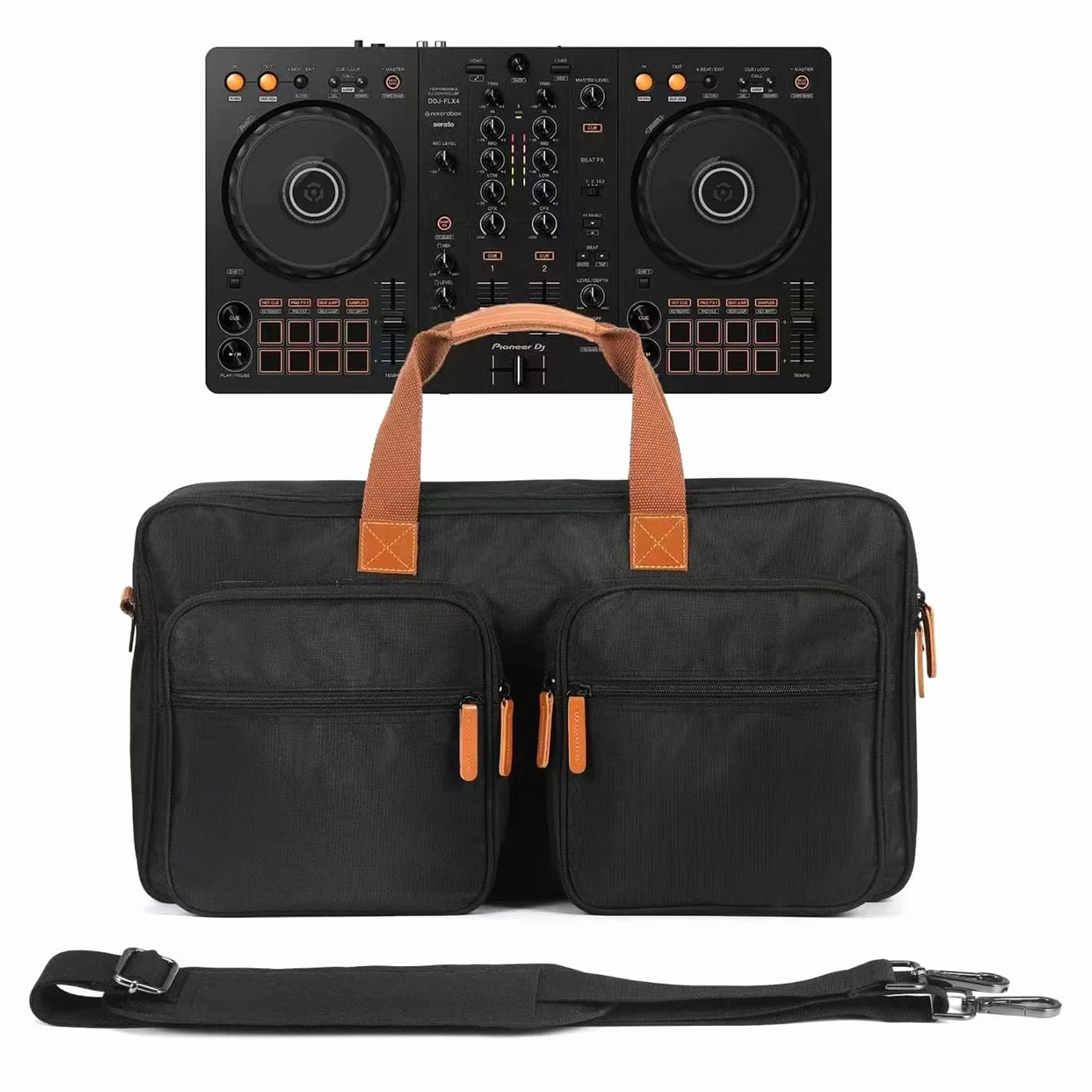 Jeffergarden Etui na kontroler DJ 22x7x11,5 cala Pasuje do DDJ FLX4 SB3 SB2 400 RB z paskiem na ramię