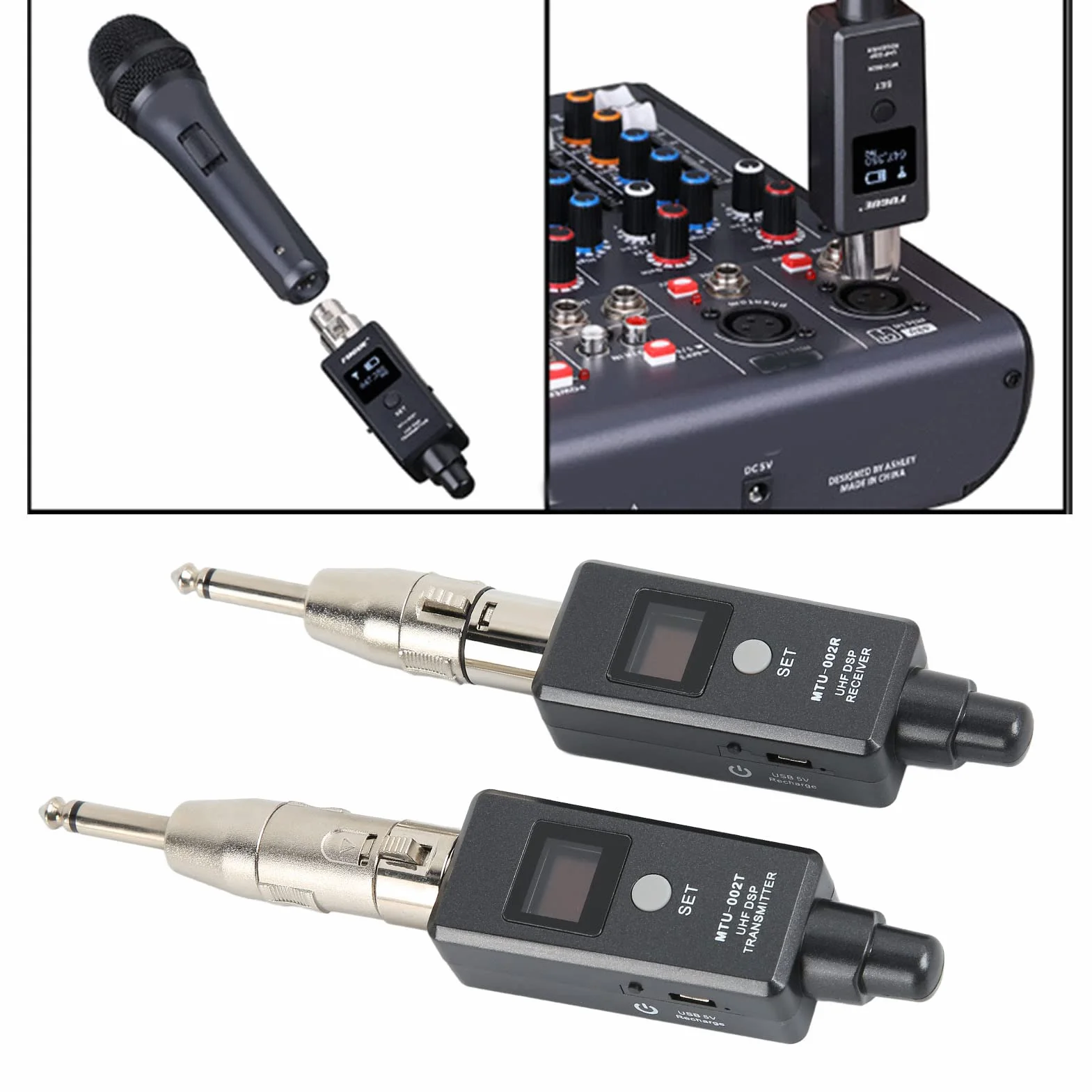 Bezprzewodowy System Mikrofonowy, Bezprzewodowy Nadajnik i Odbiornik XLR, Czysty Dźwięk, Adapter Mikrofonu Bezprzewodowego, Wbudowany Akumulator, do Mikrofonu Dynamicznego