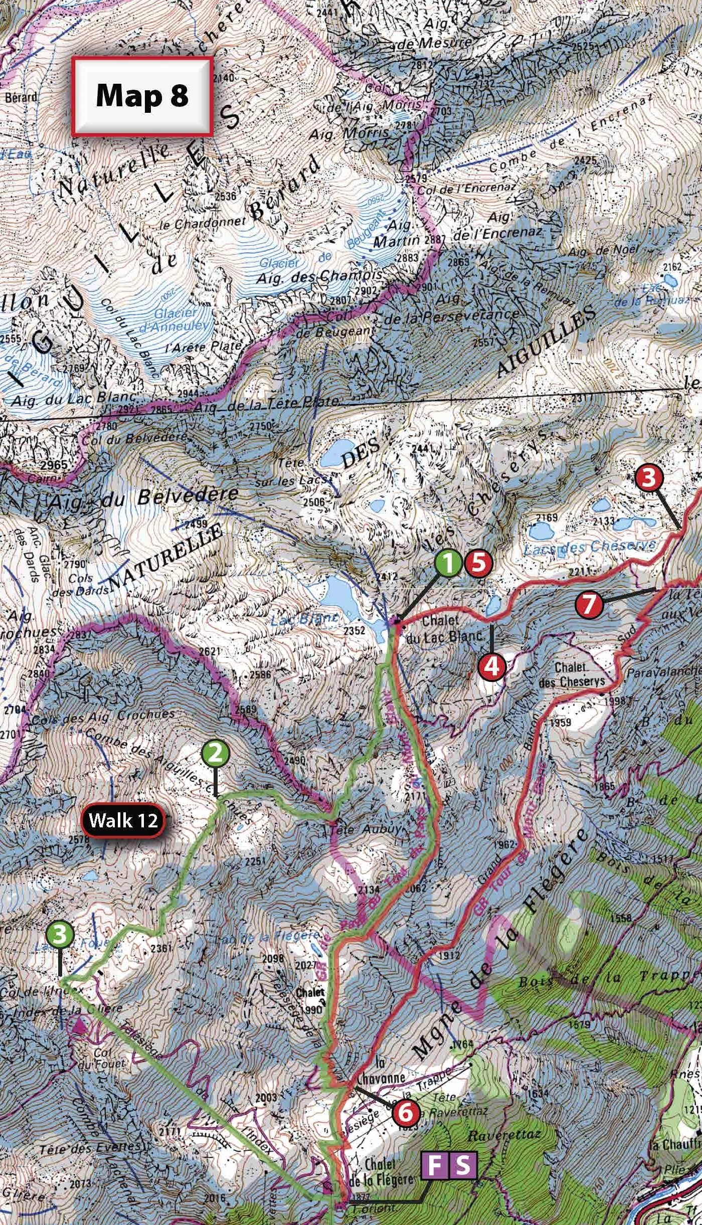 Walking Chamonix Mont Blanc: Real IGN Maps 1:25,000: 2