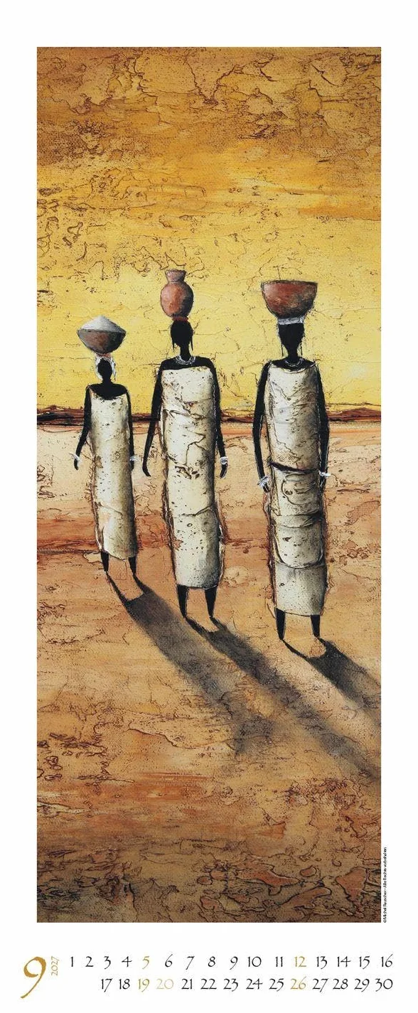 Colours of Africa 2027: Kunstkalender mit Bildern in den warmen Farben Afrikas. Wandkalender des Malers Michel Rauscher im Hochformat: 28,5 x 69 cm.