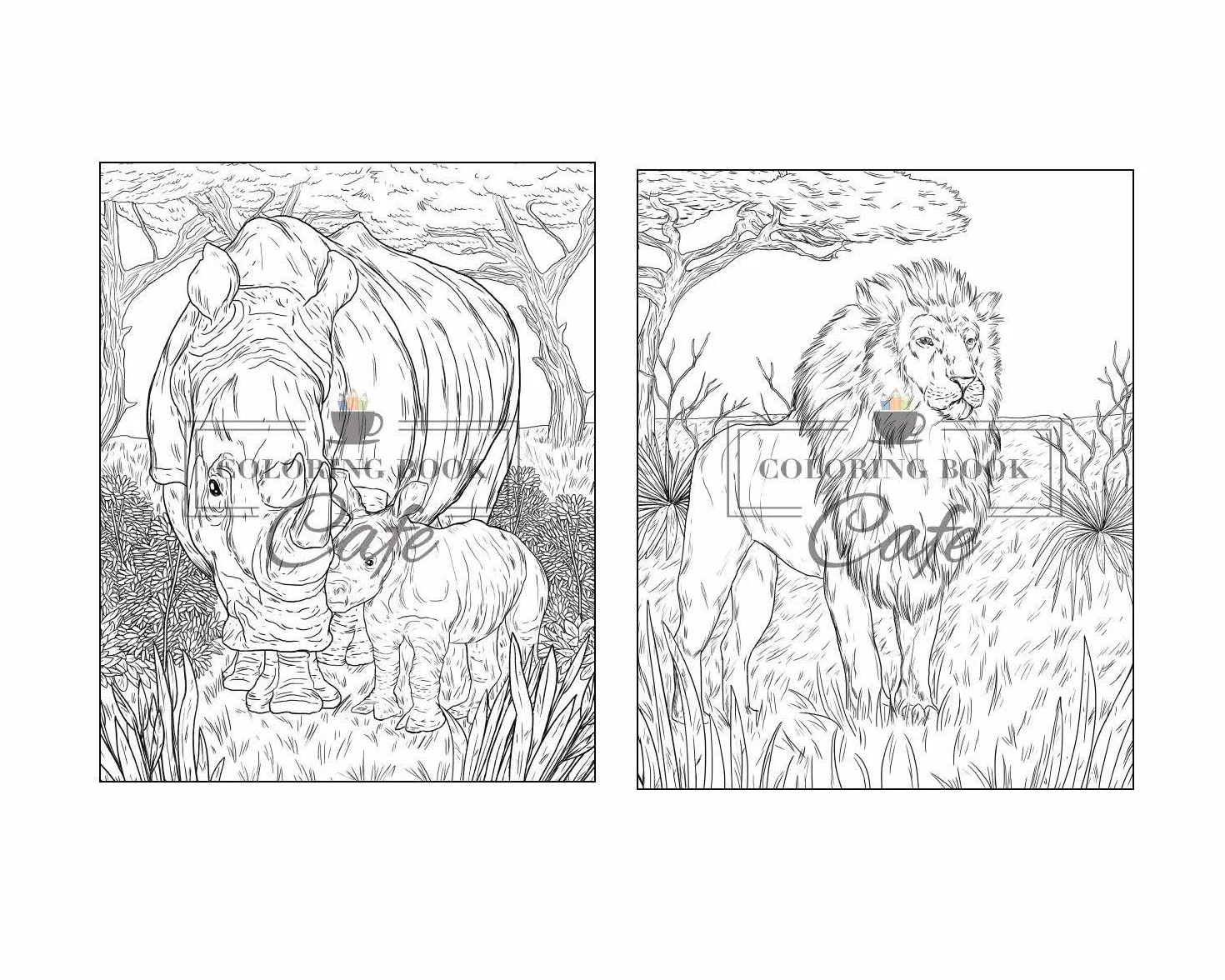 100 Wildlife Scenes: An Adult Coloring Book Featuring 100 Most Beautiful Wildlife Scenes with Animals, Birds and Flowers from Oceans, Jungles, Forests and Savannas