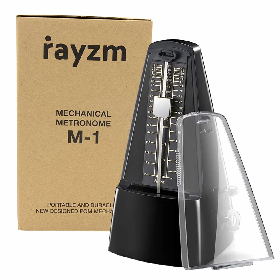 Rayzm Metronom mechaniczny o wysokiej precyzji do wszystkich rodzajów instrumentów muzycznych(fortepian,bęben,skrzypce/gitara/gitary basowej i instrumenty dęte),pierścień Audible Click & Bell Ring