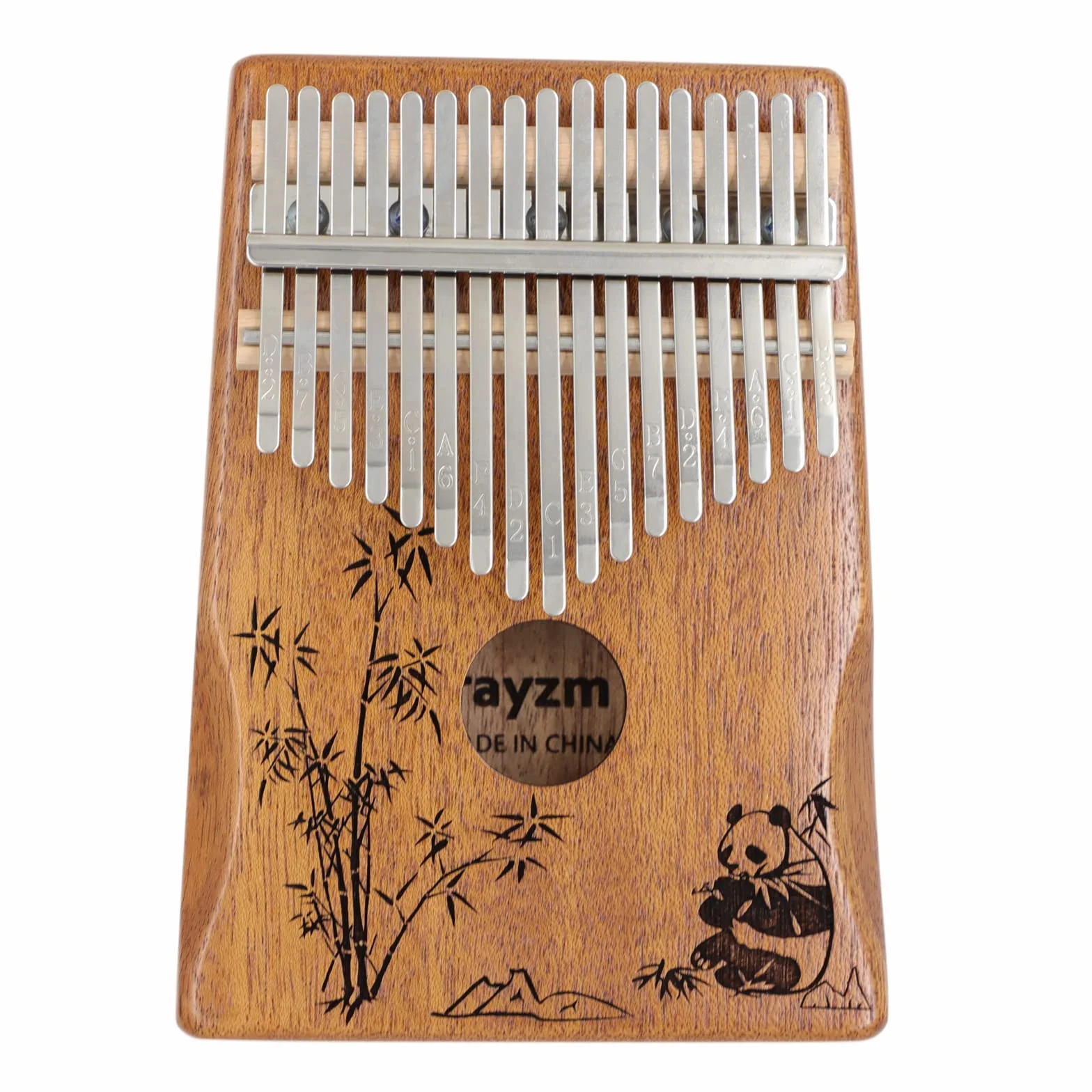 Rayzm Kalimba/Pianino dotykowe z akcesoriami, przenośny instrument Marimba z 17 klawiszy dla miłośników muzyki/początkujących (masywny mahoń)