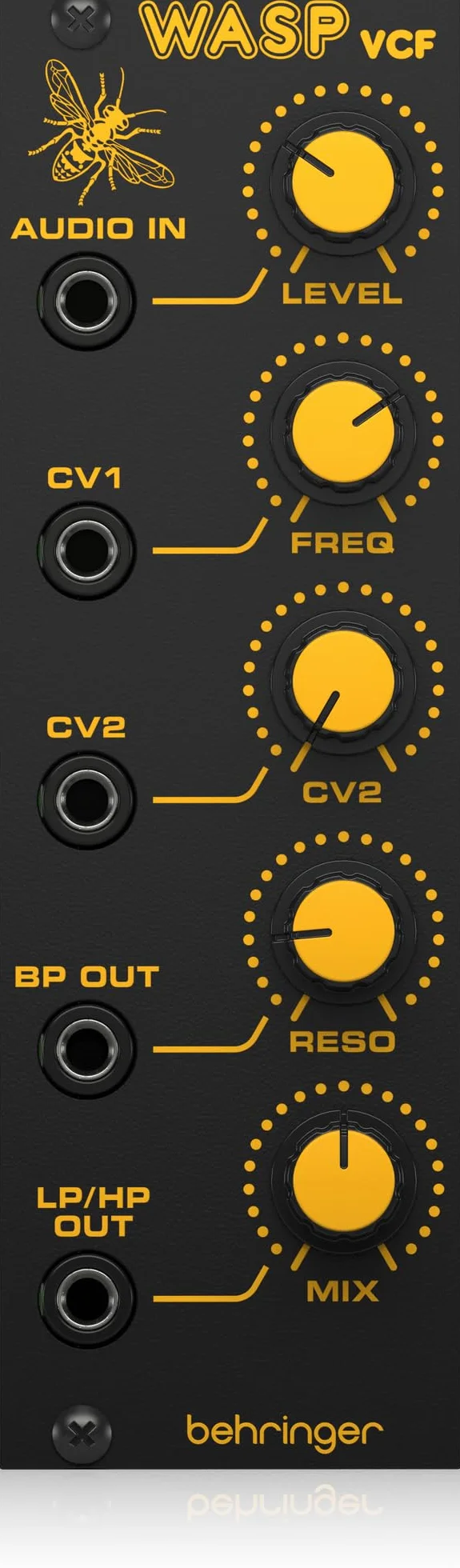Behringer WASP VCF Eurorack Multimode moduł filtrujący, legendarne analogowe narzędzie do projektowania dźwięku "Wasp Deluxe" do syntezatorów i produkcji muzycznej
