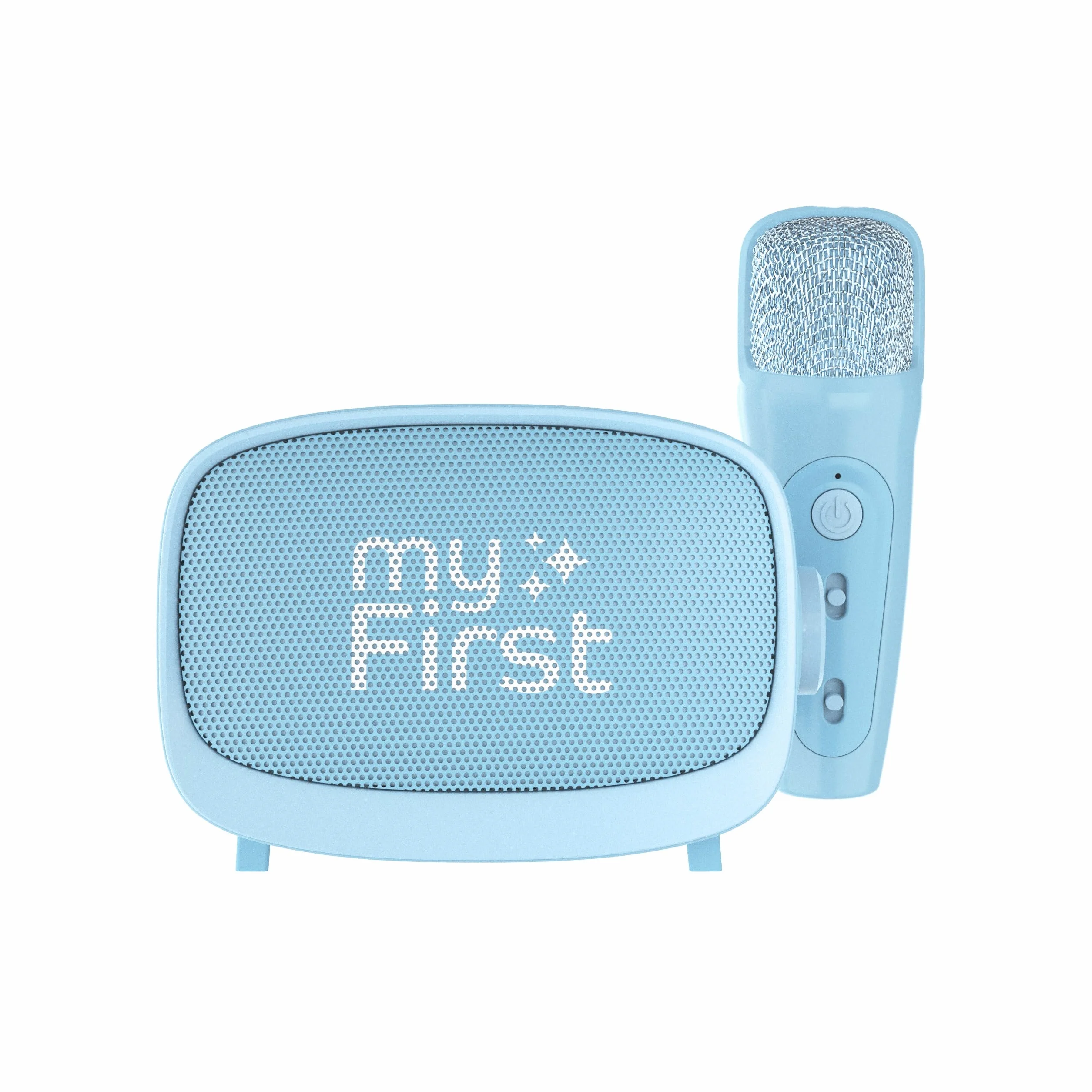 myFirst Voice 2 Przenośny interaktywny mikrofon i bezprzewodowy głośnik Bluetooth Karaoke z funkcją wzmacniania echa, zabawne efekty głosowe dla chłopców i dziewcząt (kolor niebieski)