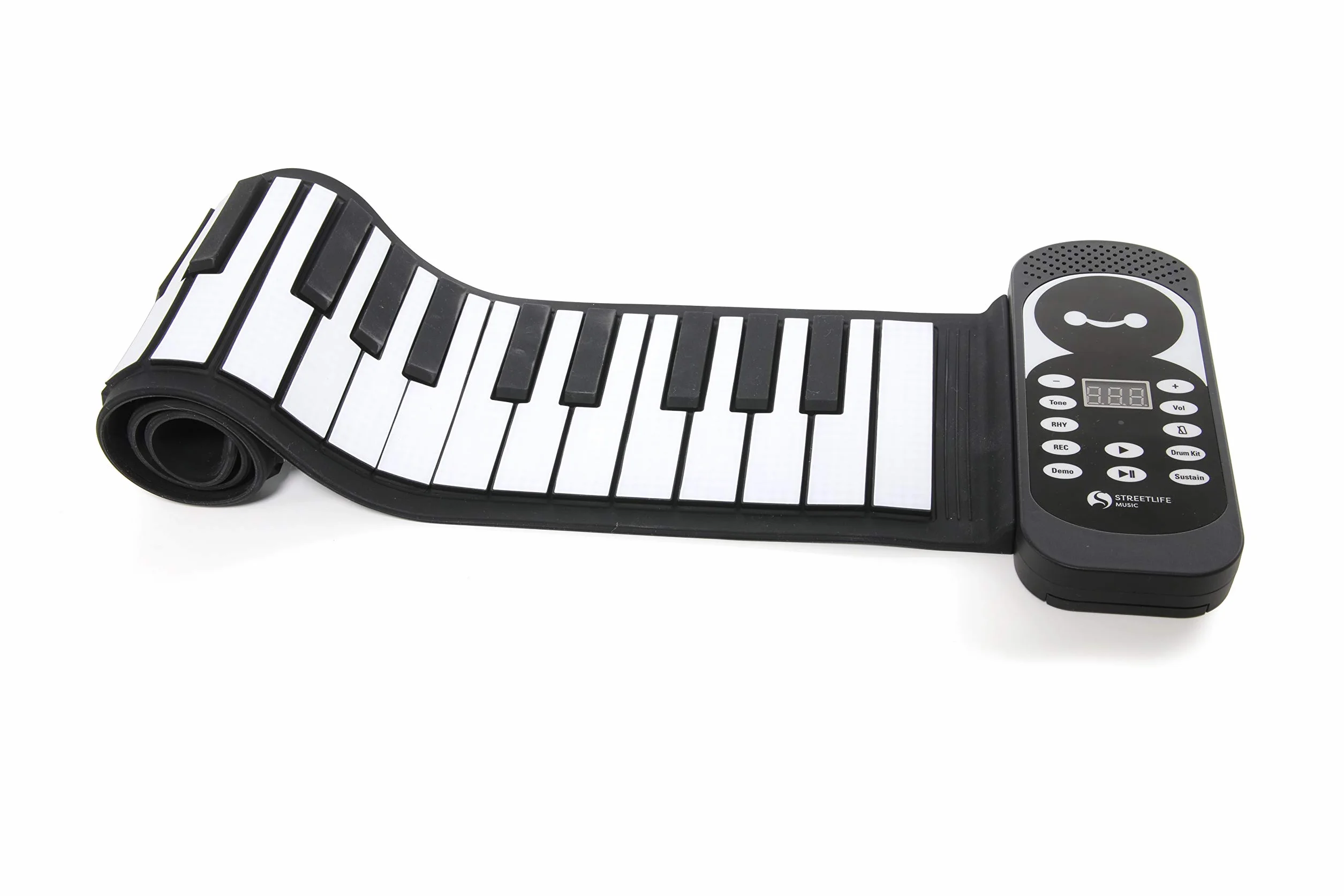 Streetlife Nowoczesny elektroniczny Roll Piano 49 przycisków, czarny