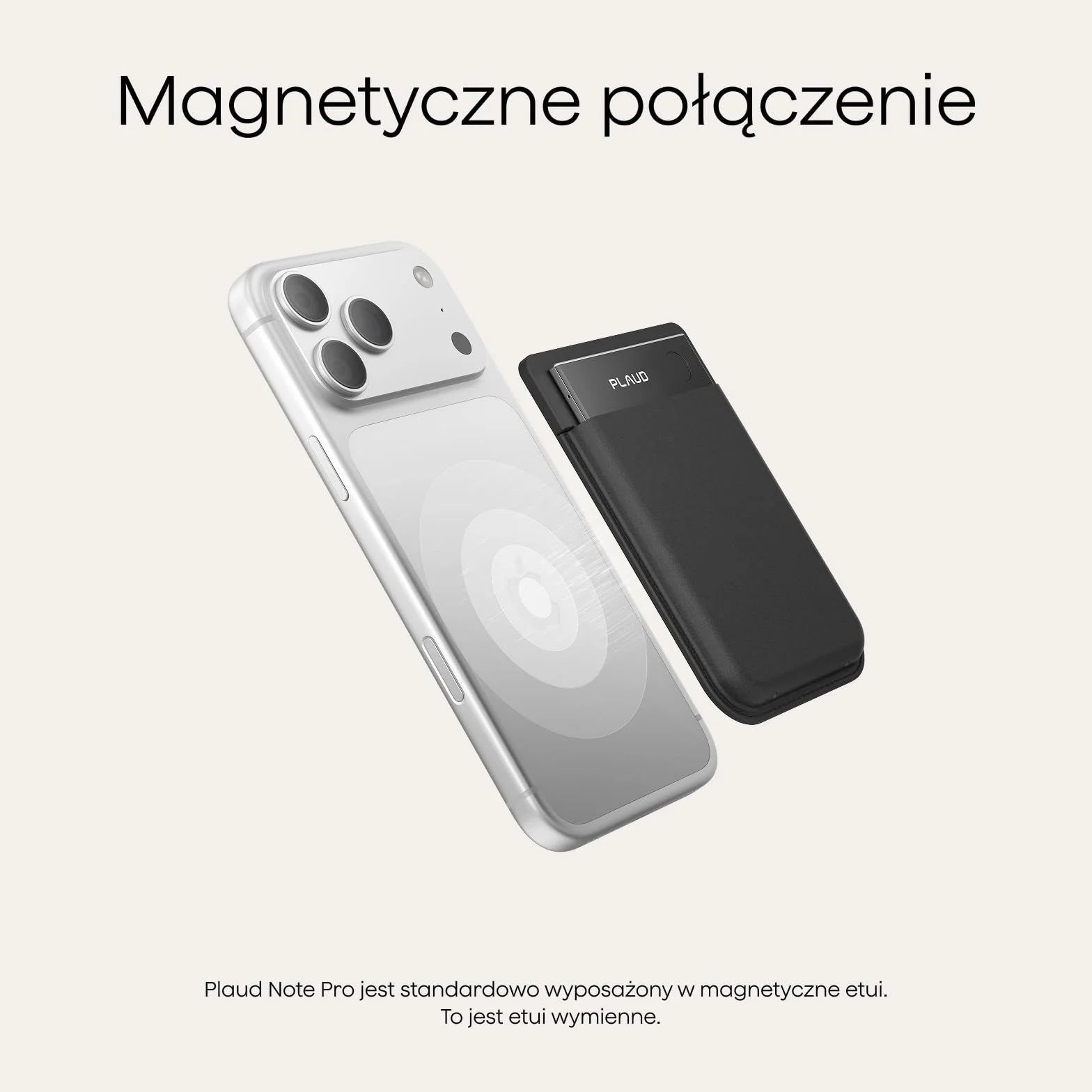 Dyktafon magnetyczne etui do Plaud Note Pro, kompatybilne z urządzeniem nagrywającym Plaud Note Pro KI, przenośne etui ochronne, czarny