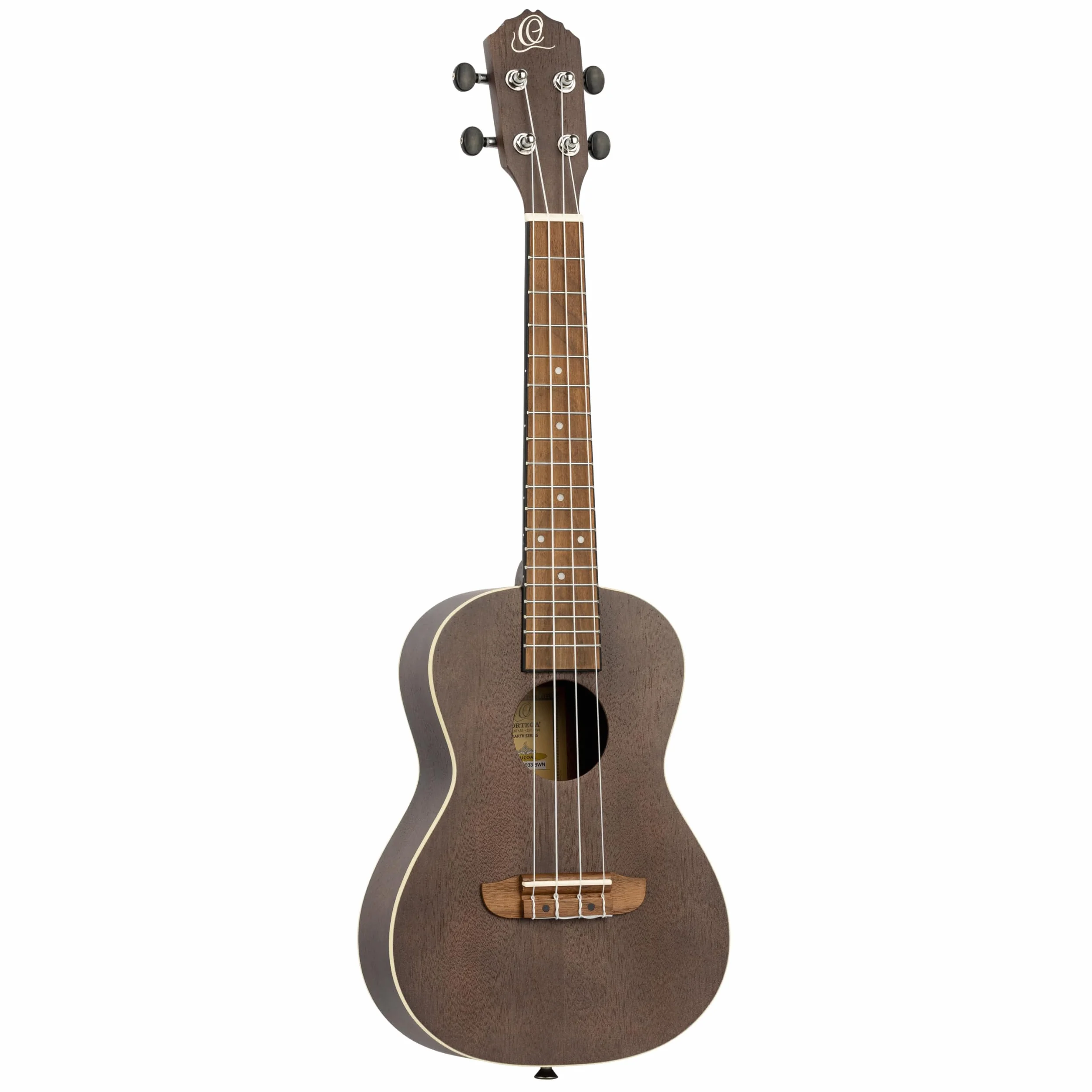 Ortega Guitars Akustyczne Ukulele Koncertowe – Seria Earth – Okoume, Kolor Czarny (RUCOAL)