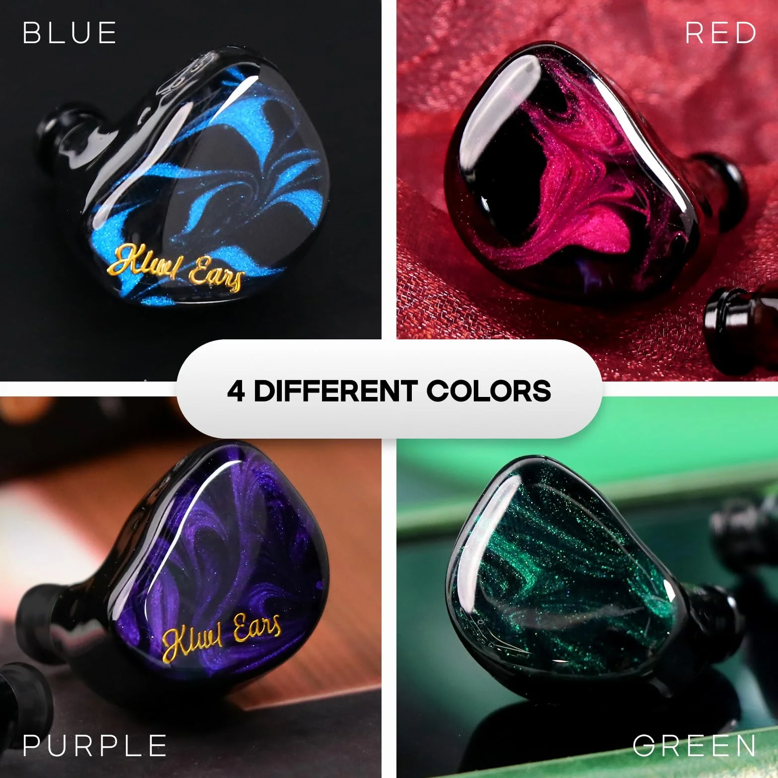 Linsoul Kiwi Ears Cadenza 10 mm berylowy przetwornik dynamiczny IEM drukowany w 3D z odłączaną wymienną wtyczką 0,78 2-pinowym kablem IEM 3,5 mm dla muzyków i audiofilów(Zielony)