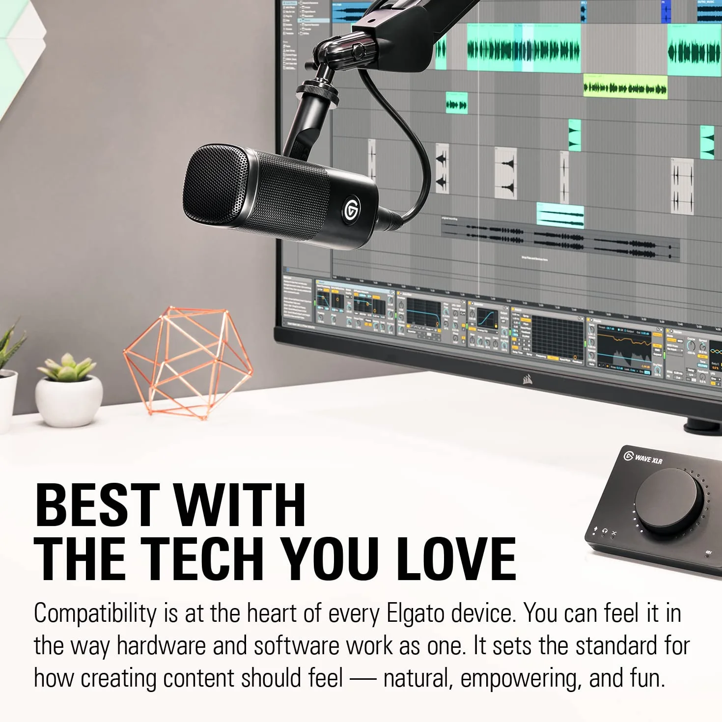 Elgato Wave DX - dynamiczny mikrofon XLR, wzór kardioidalny, eliminacja zakłóceń, optymalizacja pod kątem mowy, podcasty, transmisje, wzmacniacz sygnału nie jest wymagany, dowolny interfejs, Mac, PC