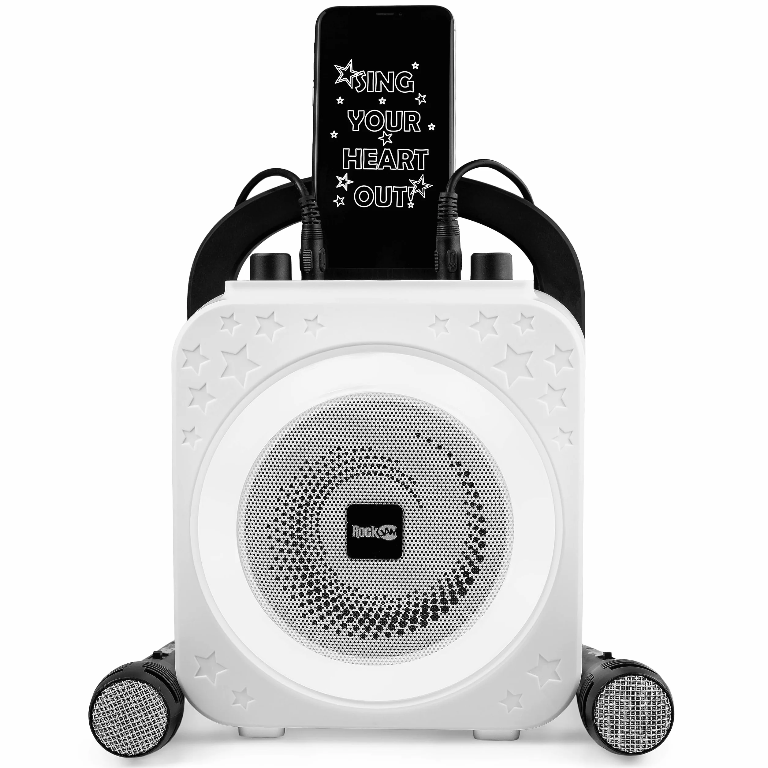 RockJam Ring urządzenie do karaoke Bluetooth z dwoma mikrofonami