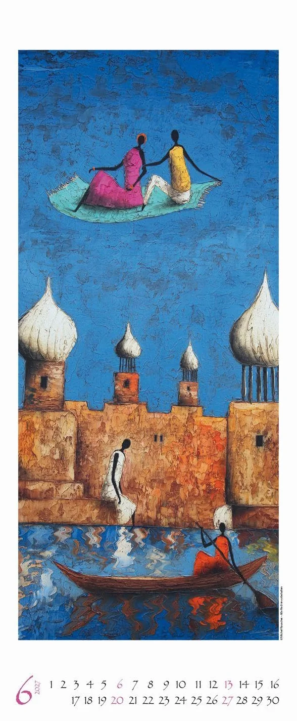 Colours of Africa 2027: Kunstkalender mit Bildern in den warmen Farben Afrikas. Wandkalender des Malers Michel Rauscher im Hochformat: 28,5 x 69 cm.