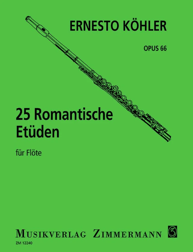 25 Romantische Etüden: mittelschwer im modernen Stil. op. 66. flute.