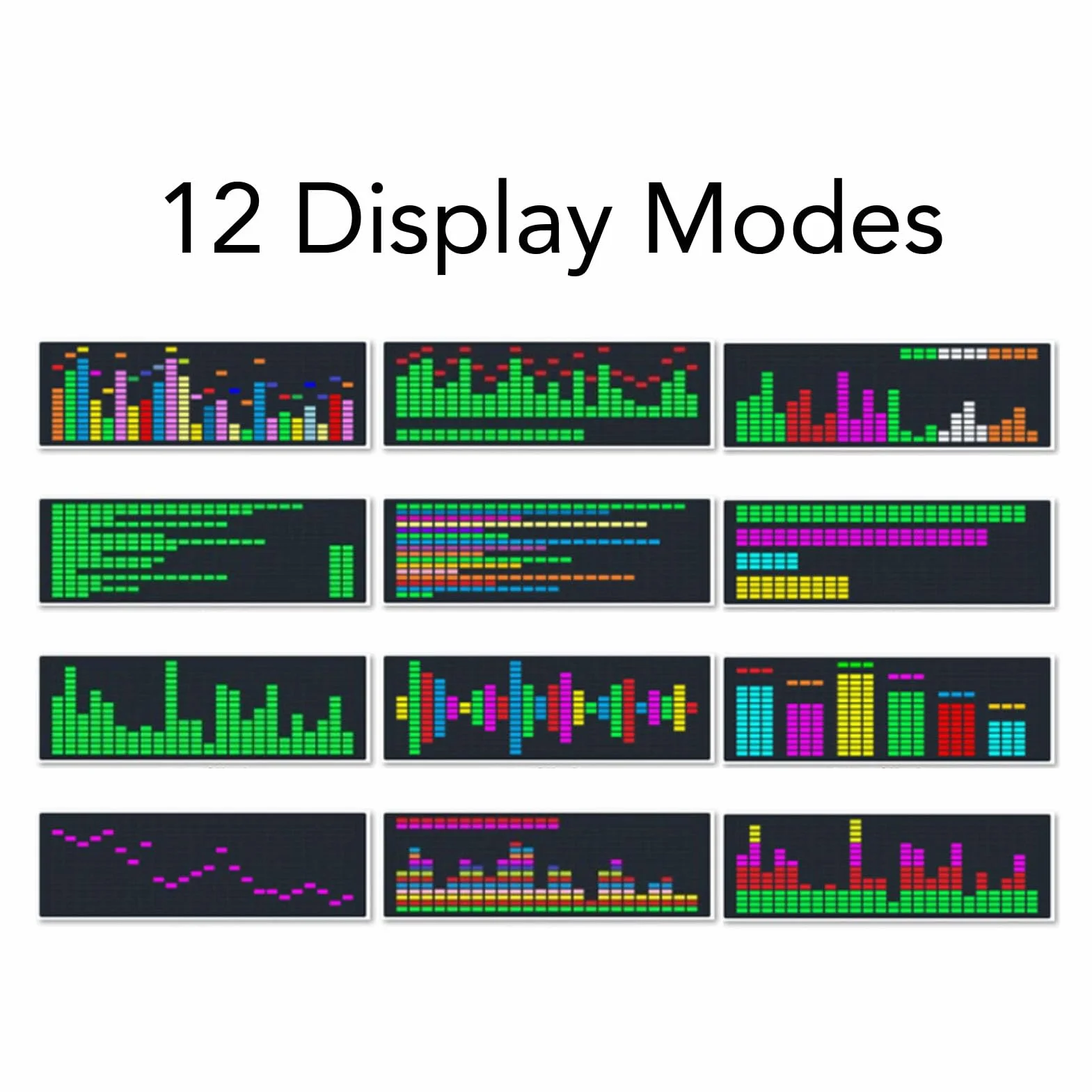 Cuifati RGB Music Spectrum Wyświetlacz, 84 Efekty, Konstrukcja ABS, Zasilana USB, Idealne do Domu, Biura lub Imprezy z 2 Stylami Czasowymi i 3 Alarmami, Wrażliwe Odbiór dla Kontroli