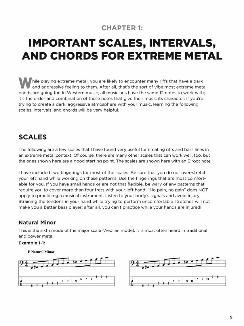 Extreme metal bass - recueil + enregistrement(s) en ligne: Essential Techniques, Concepts, and Applications for Metal Bassists