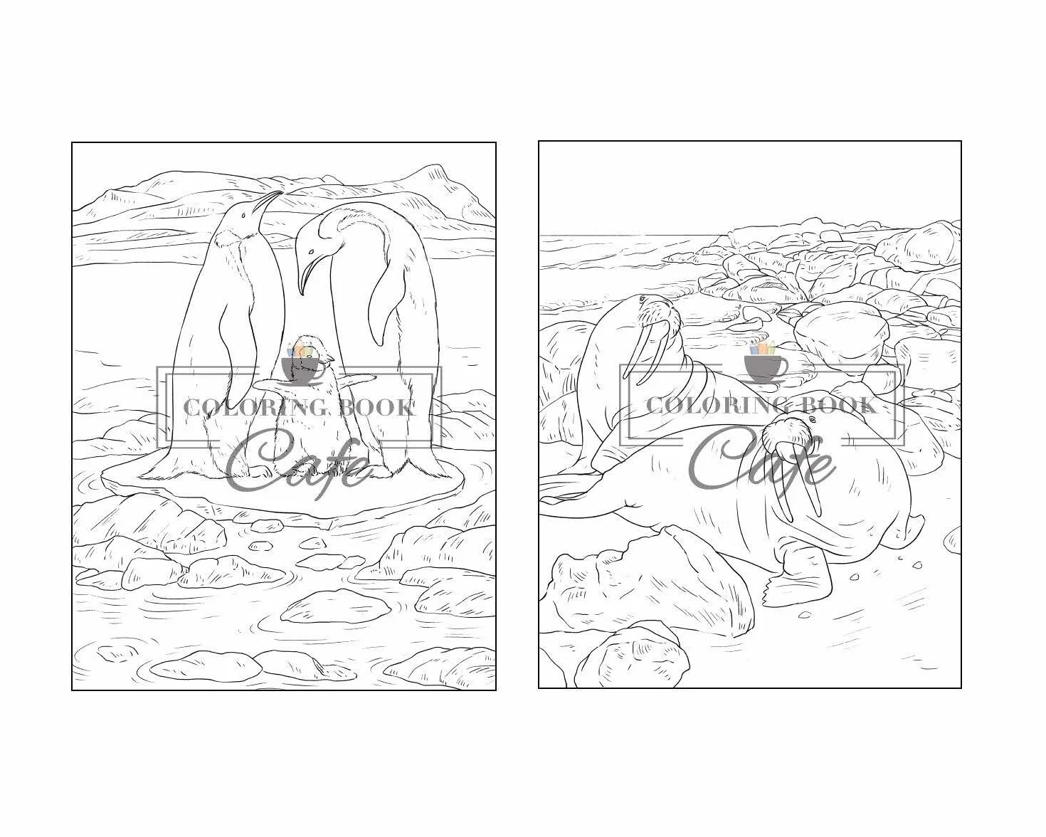 100 Wildlife Scenes: An Adult Coloring Book Featuring 100 Most Beautiful Wildlife Scenes with Animals, Birds and Flowers from Oceans, Jungles, Forests and Savannas