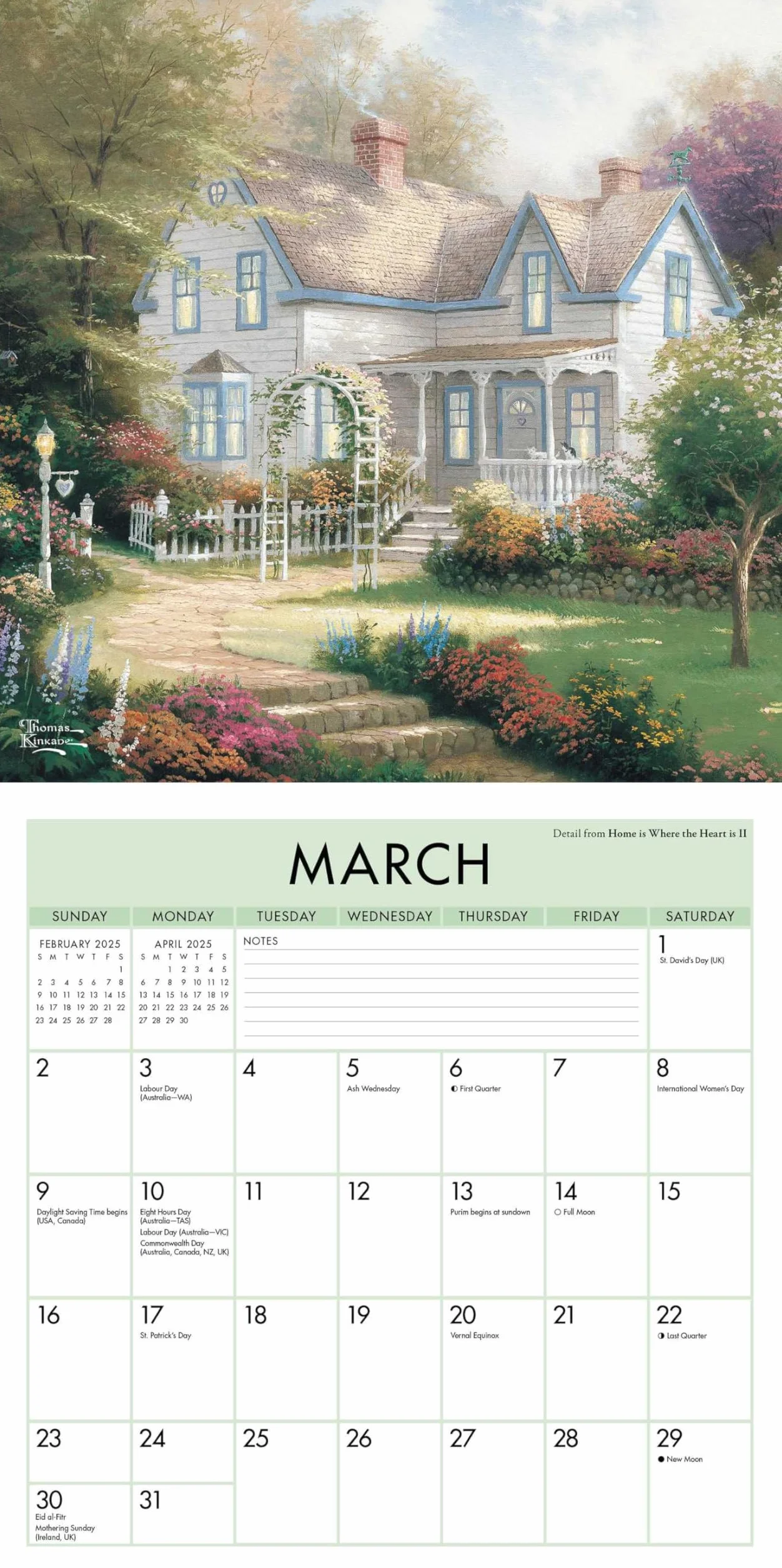 Thomas Kinkade Studios 2025 Mini Wall Calendar