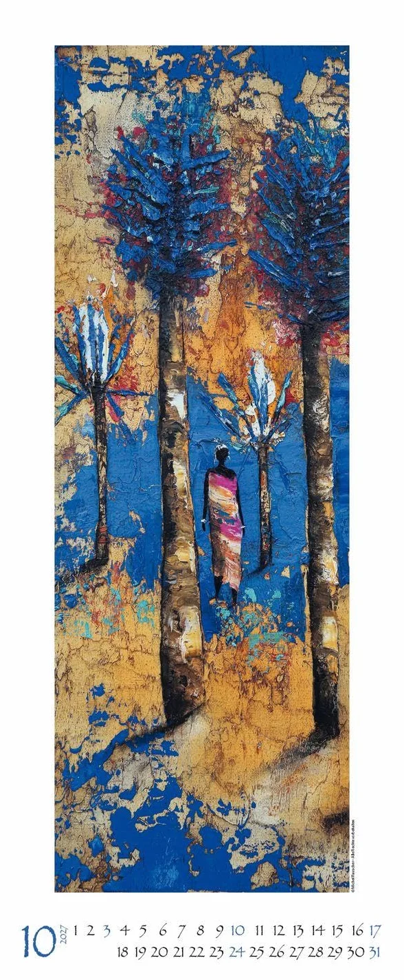 Colours of Africa 2027: Kunstkalender mit Bildern in den warmen Farben Afrikas. Wandkalender des Malers Michel Rauscher im Hochformat: 28,5 x 69 cm.