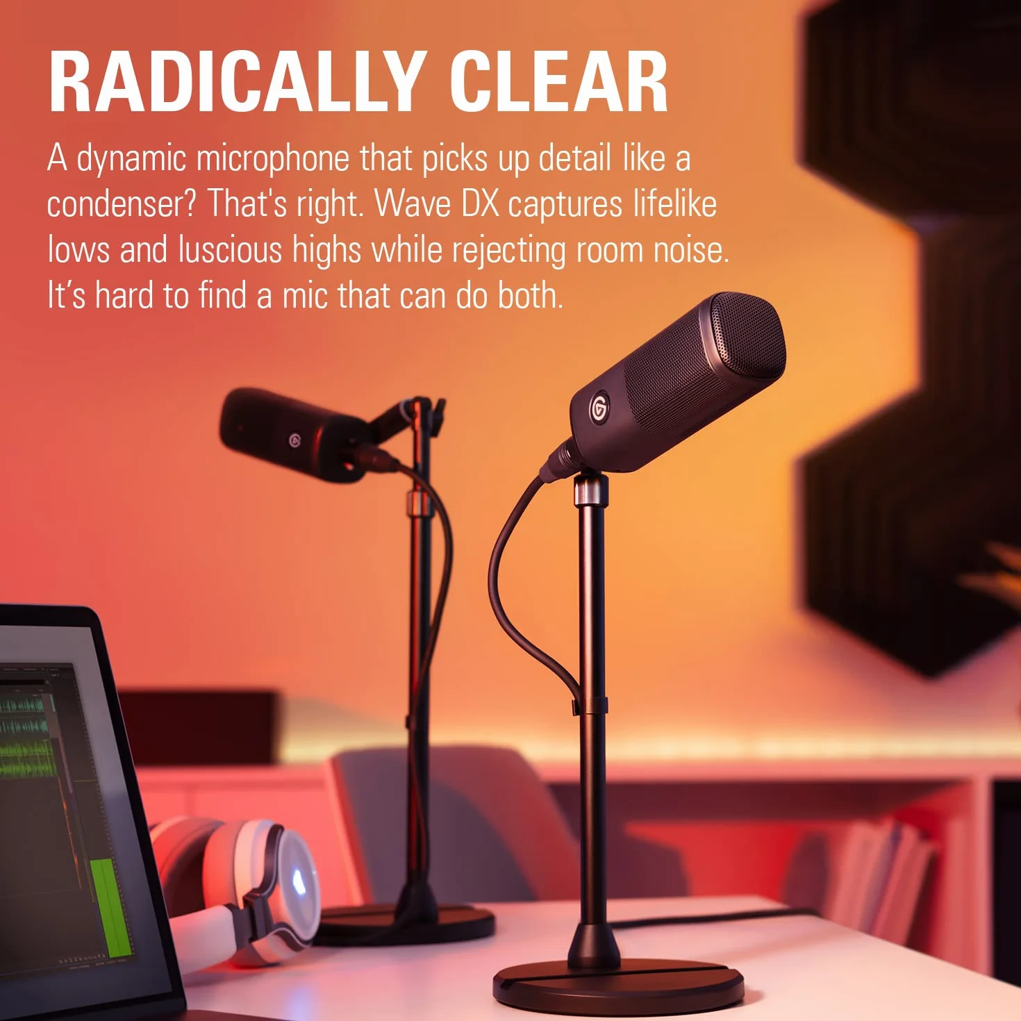 Elgato Wave DX - dynamiczny mikrofon XLR, wzór kardioidalny, eliminacja zakłóceń, optymalizacja pod kątem mowy, podcasty, transmisje, wzmacniacz sygnału nie jest wymagany, dowolny interfejs, Mac, PC