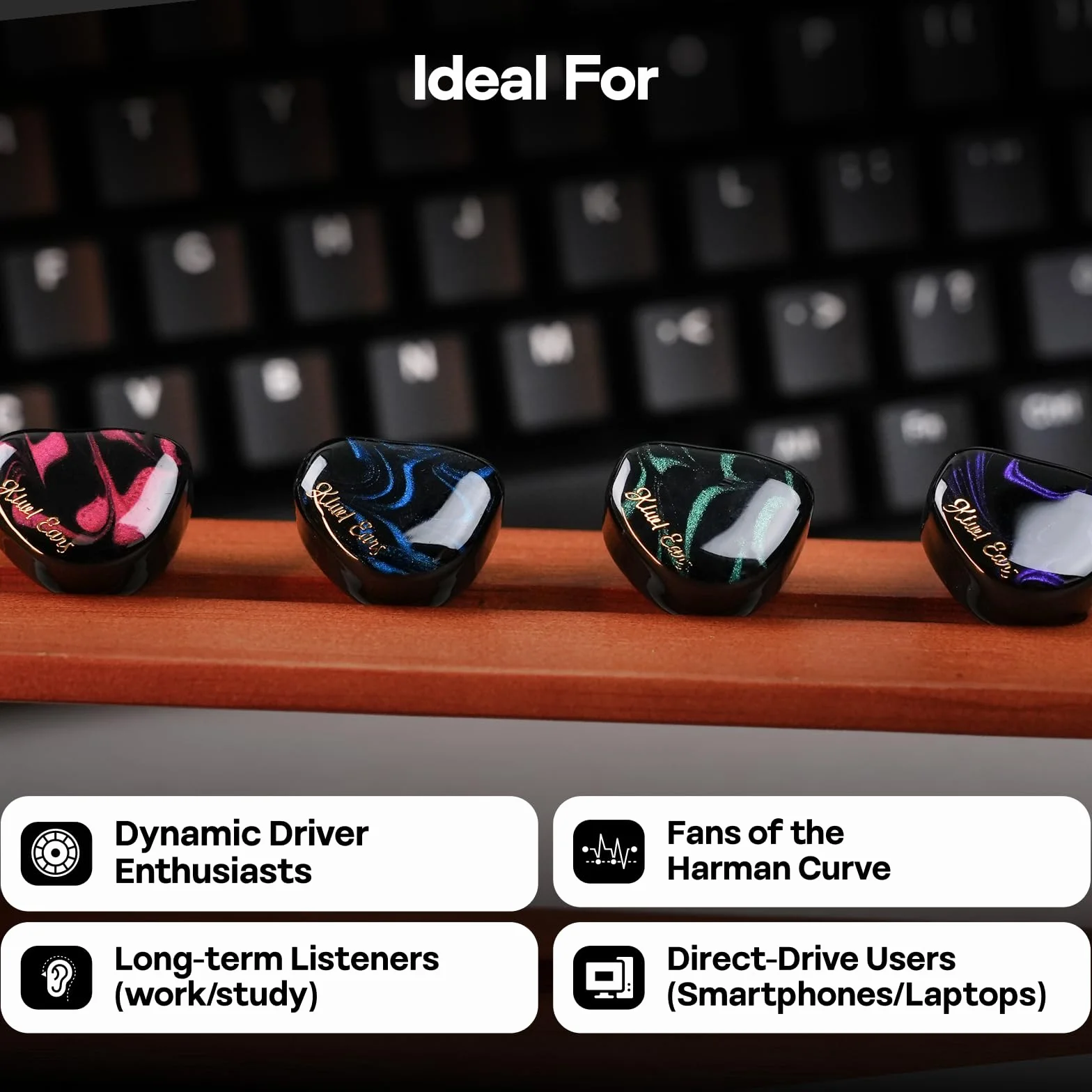 Linsoul Kiwi Ears Cadenza 10 mm berylowy przetwornik dynamiczny IEM drukowany w 3D z odłączaną wymienną wtyczką 0,78 2-pinowym kablem IEM 3,5 mm dla muzyków i audiofilów(Zielony)