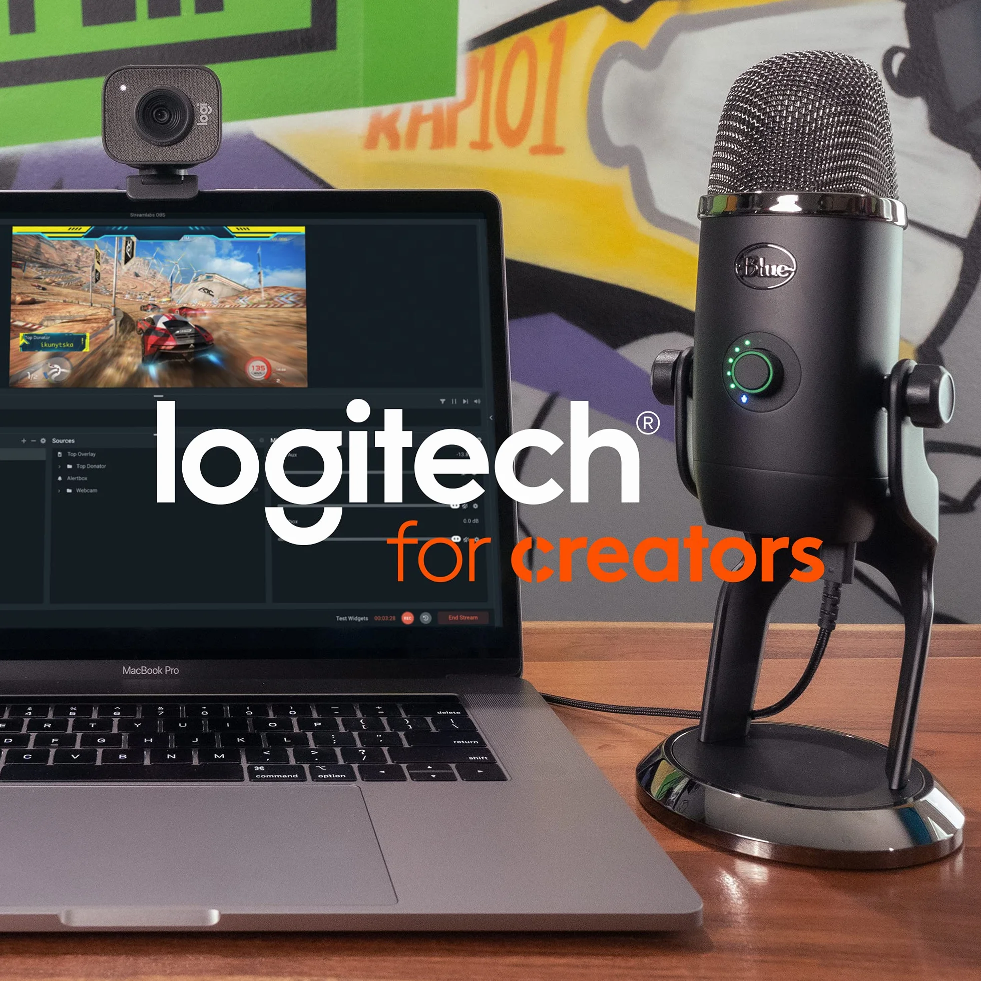 Blue Yeti X Professional Mikrofon Kondensacyjny USB do PC, Mac, Gamingu, Nagrywania, Streamingu, Podcastów na PC, Mikrofon z Funkcją High-Res Metering, Oświetleniem LED, Efekty Blue VO!CE - Czarny
