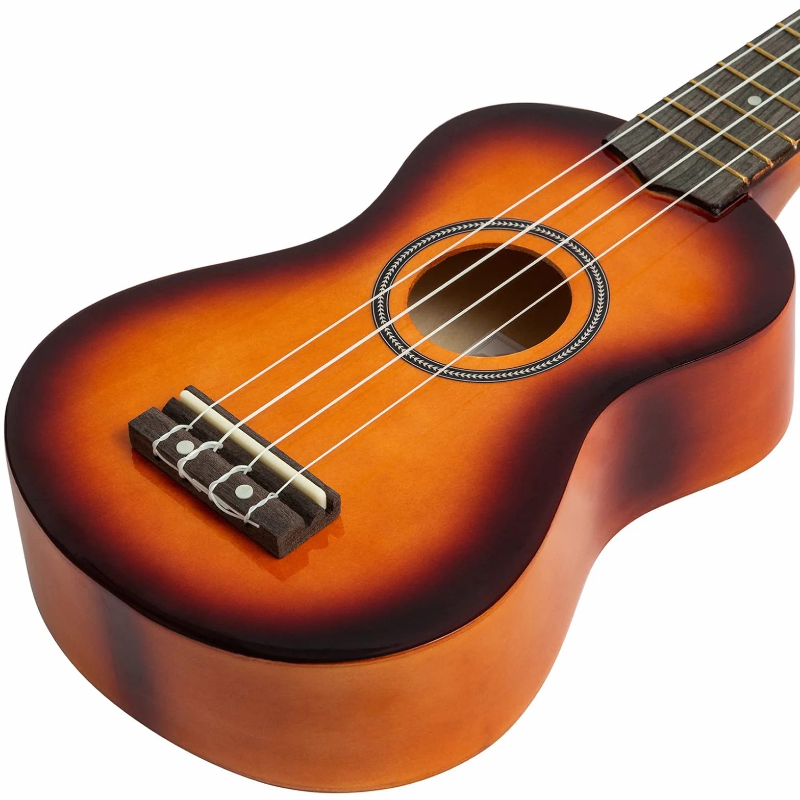 Tiger Ukulele sopranowe UKE7 dla początkujących, torba Gig Bag, struny Aquila Sunburst