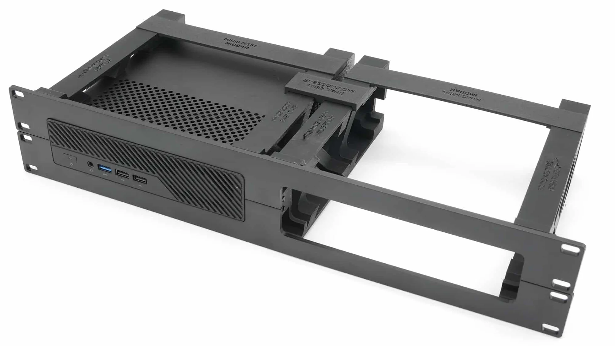 Uchwyt do stojaka 2 MiniSforum MS-01 48.3 cm 2U Dual-Mount - Dokładne dopasowanie