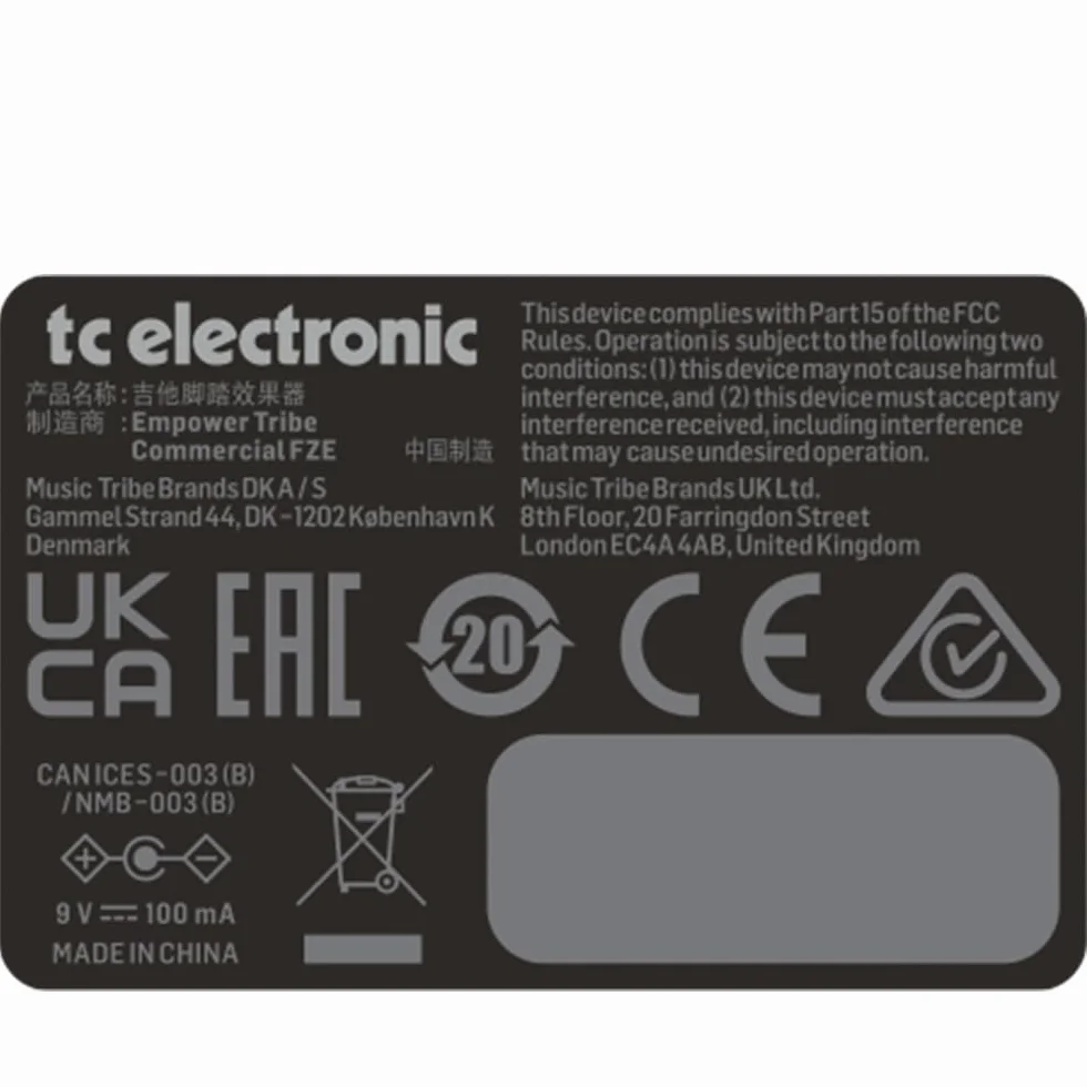 TC Electronic HALL OF FAME 2 REVERB Pedał pogłosu z MASH i Shimmer