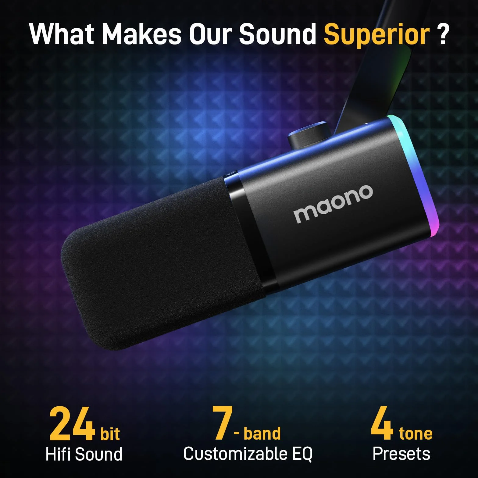 MAONO Dynamiczny mikrofon do gier: dynamiczny mikrofon komputerowy USB XLR z oprogramowaniem - mikrofon RGB PC dla graczy-podcastów zestaw mikrofonowy do strumieniowego studia nagrywania YouTube