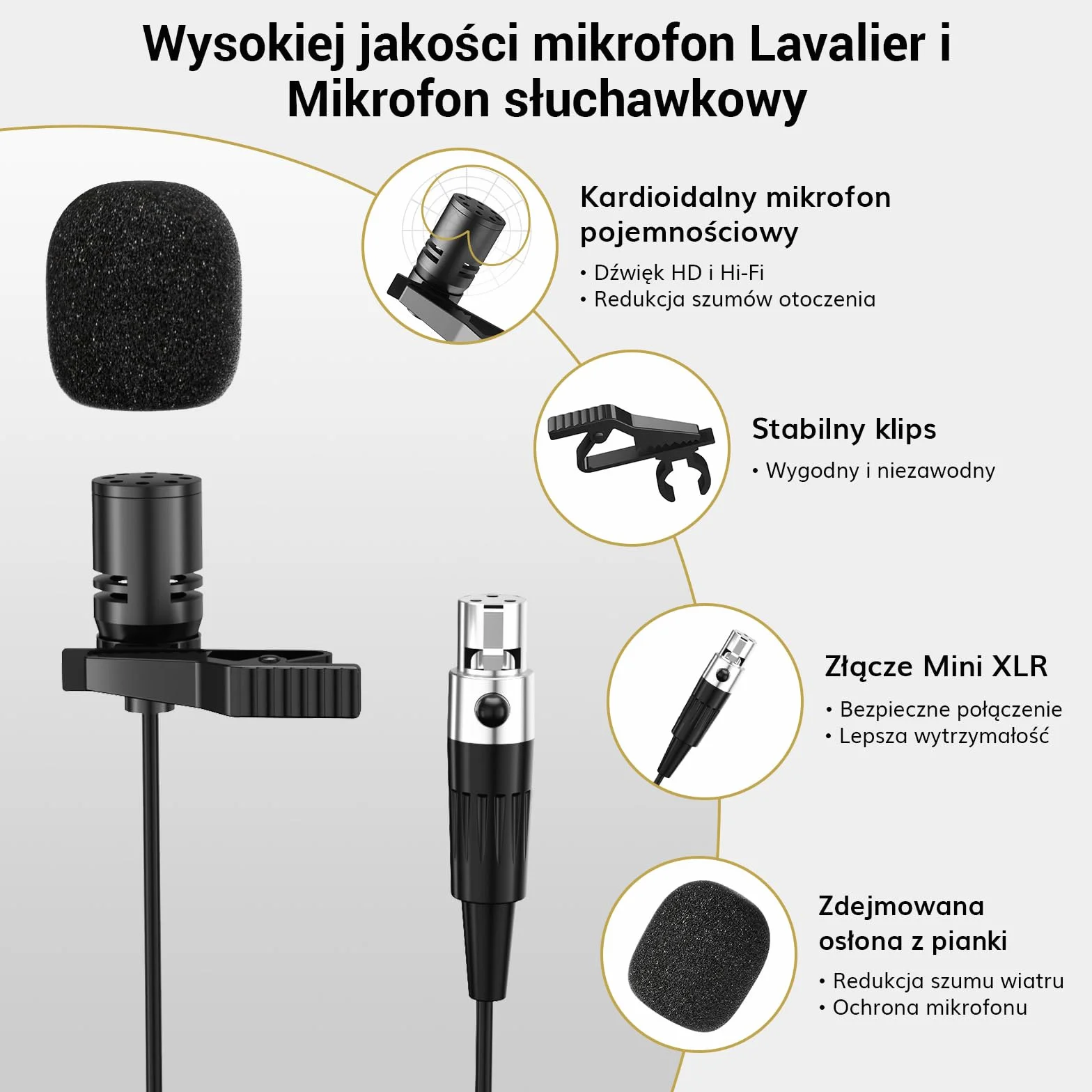 System mikrofonów bezprzewodowych TONOR UHF z mikrofonami słuchawkowymi/Lavalier Lapel Mics, nadajnik Bodypack, odbiornik, kanały 2 * 5, zakres 60M do śpiewu na żywo Karaoke Church Party