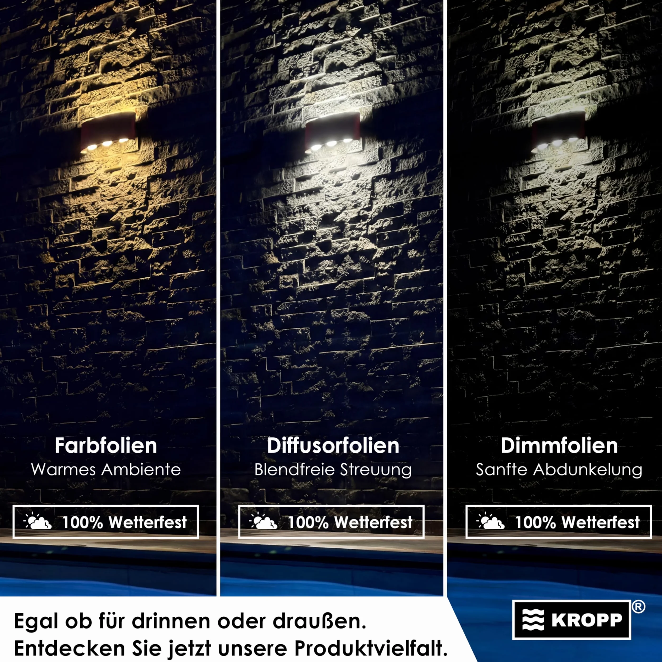KROPP Samoprzylepna folia kolorowa na lampy LED 20x12 cm 3 odcienie ciepłej bieli zestaw 3 szt