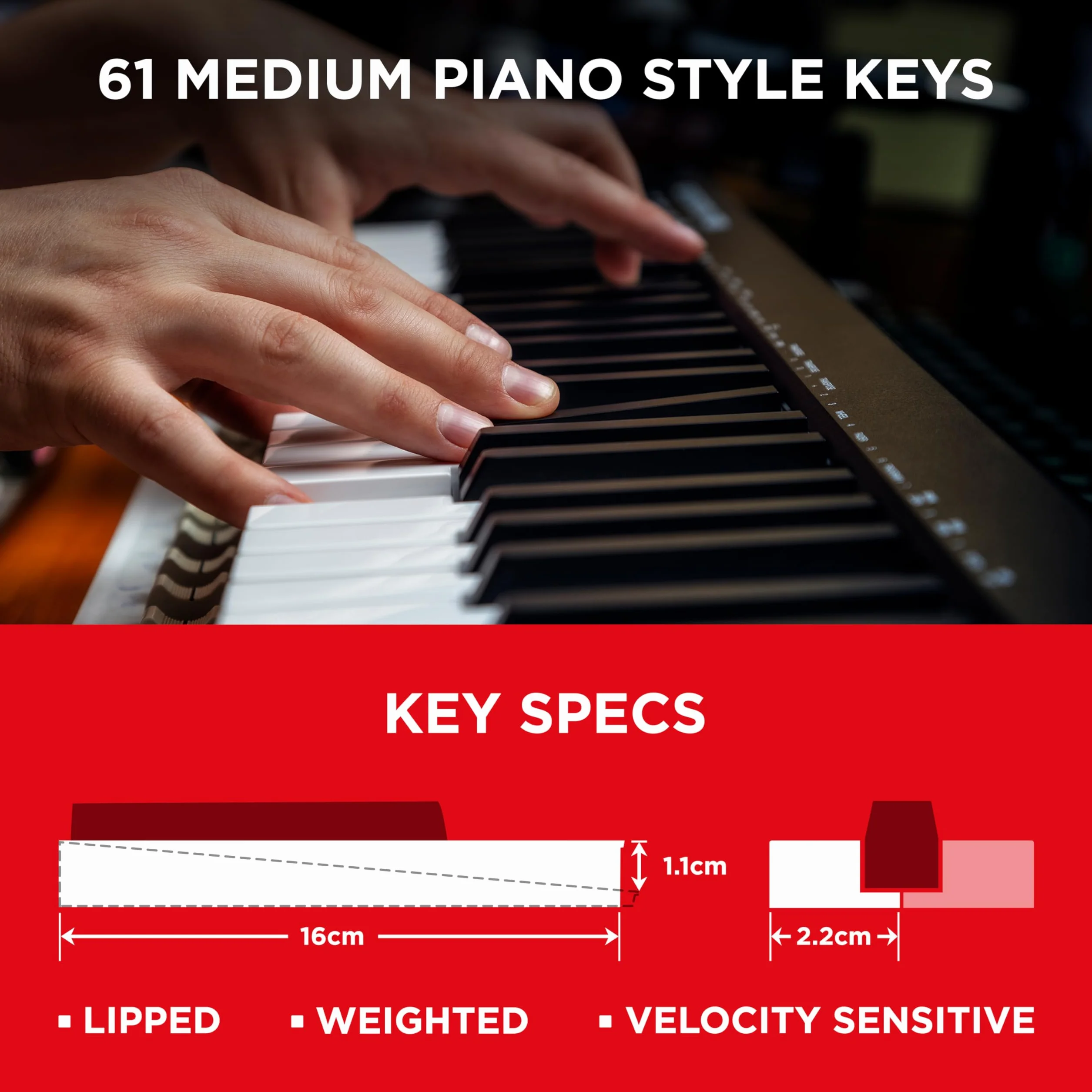 M-AUDIO Keystation 61 MK3 61-klawiszowa klawiatura sterująca MIDI USB do maca i PC-ta z darmowymi lekcjami online/w aplikacji i oprogramowaniem