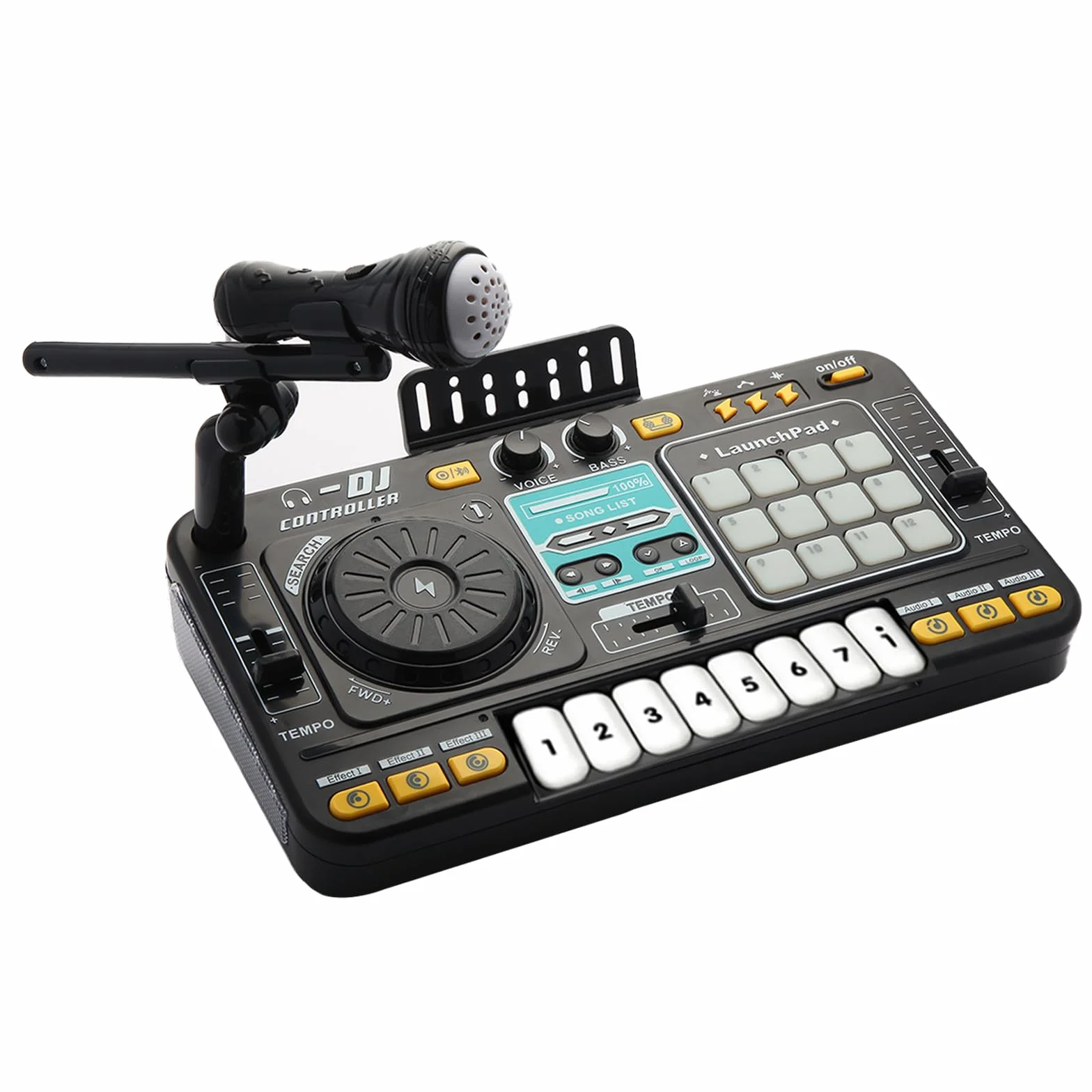 Mikser DJ dla dzieci i odtwarzacz płyt można podłączyć do mikrofonu Bluetooth