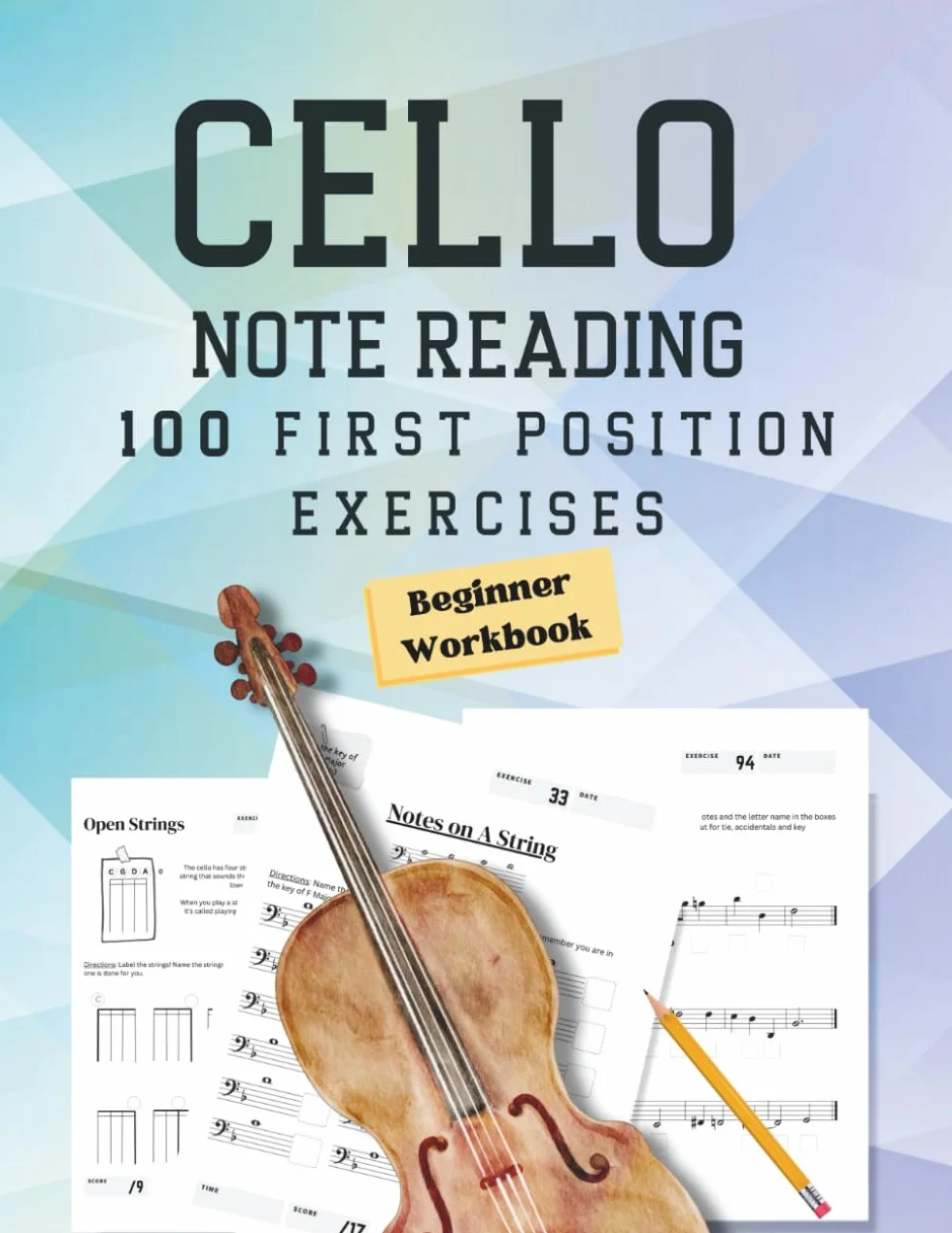 Note Reading Workbook for Cello - 100 First Position Exercises for Beginners: Timed Test, Music Theory, Notespeller Worksheet, Fingering Chart, ... Clef, Improve Sight Reading - Anyone Can Read