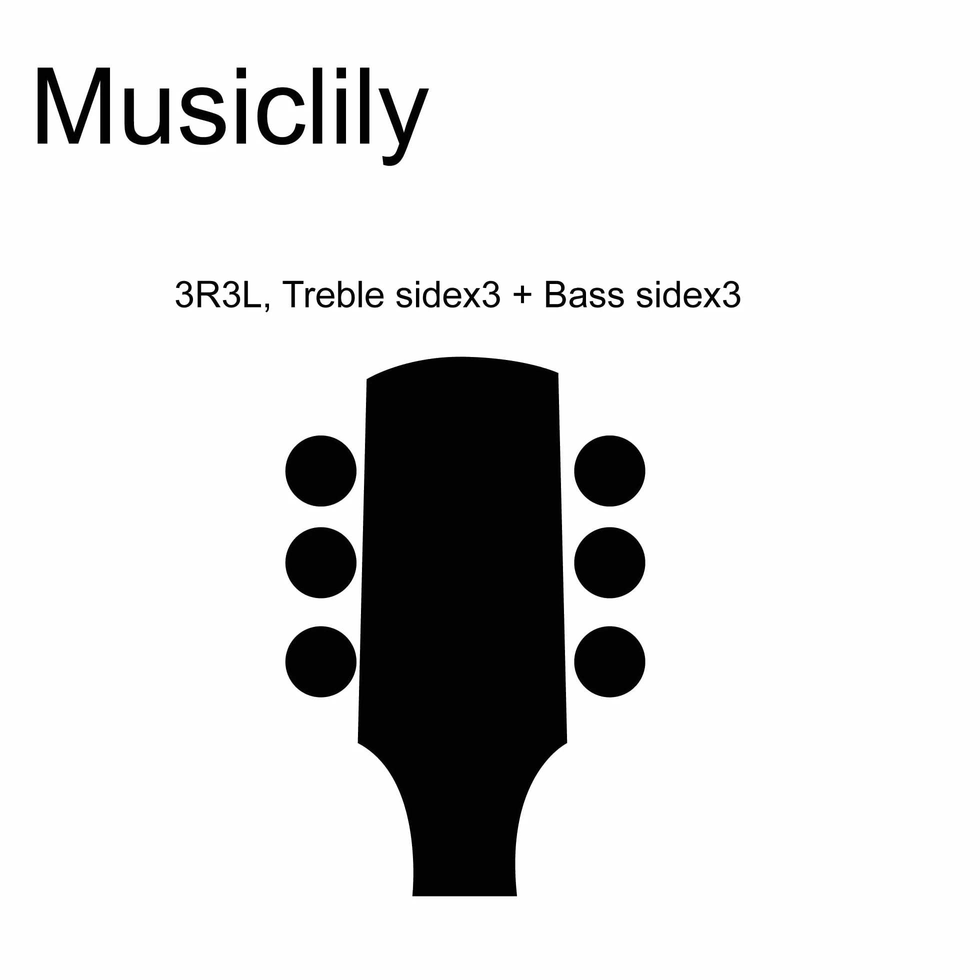 Musiclily Pro 3L3R Blokujące Klucze Gitarowe Locking Tuners do Gitary Elektrycznej Akustycznej LP SG, Chrom