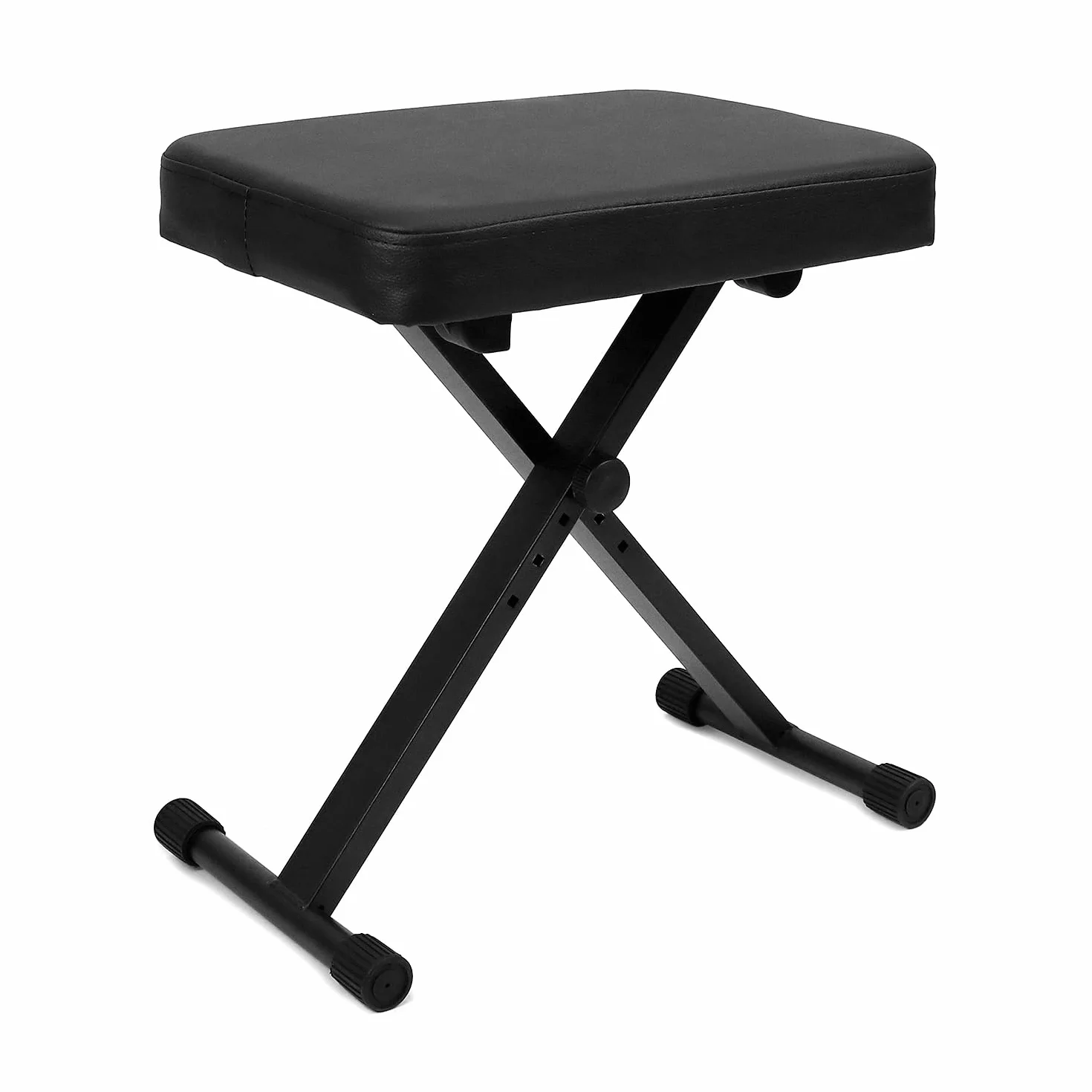 QWORK® Regulowany stołek na pianino/klawiaturę/gitarę, składany stołek z wyściółką 6 cm, regulacja wysokości 40-50 cm