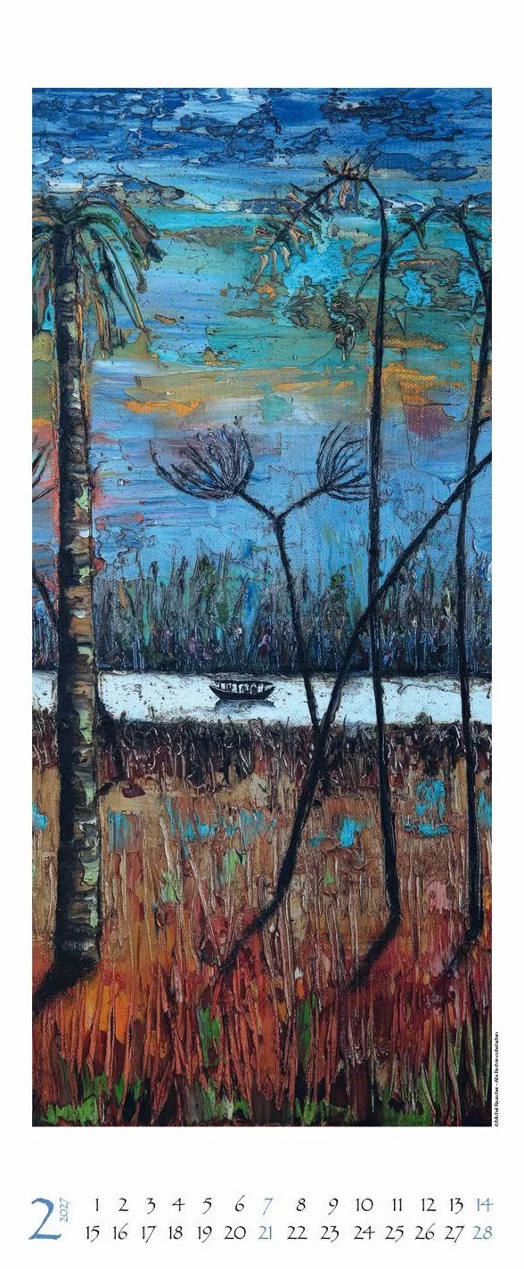 Colours of Africa 2027: Kunstkalender mit Bildern in den warmen Farben Afrikas. Wandkalender des Malers Michel Rauscher im Hochformat: 28,5 x 69 cm.