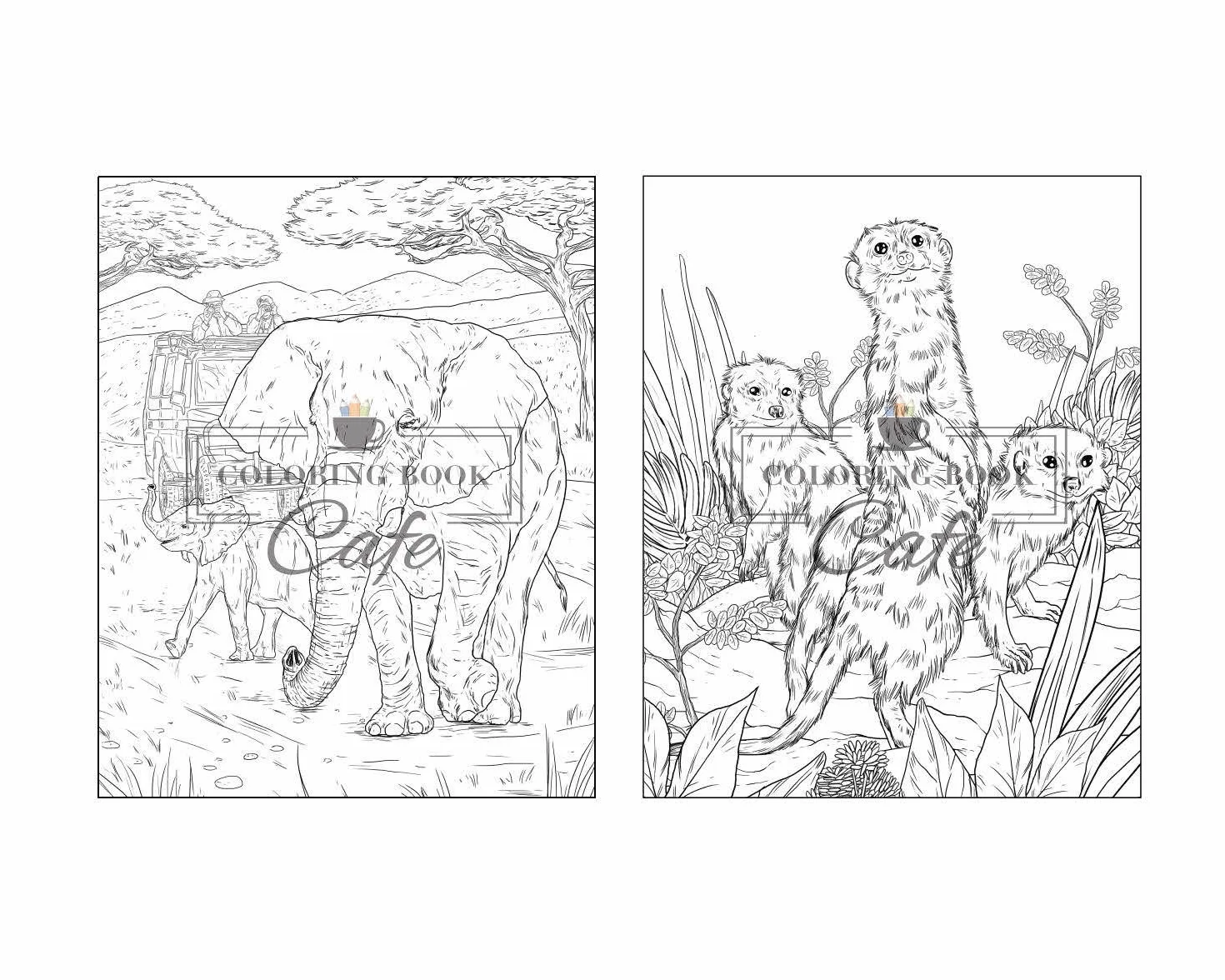 100 Wildlife Scenes: An Adult Coloring Book Featuring 100 Most Beautiful Wildlife Scenes with Animals, Birds and Flowers from Oceans, Jungles, Forests and Savannas