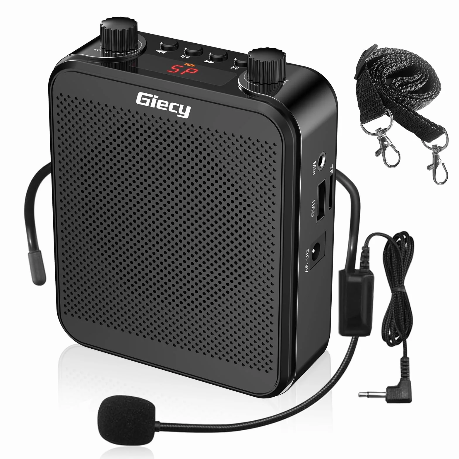 Przenośny wzmacniacz głosowy z mikrofonem Zestaw słuchawkowy 30 W, akumulator 2800 mAh, potężny system nagłośnienia dla nauczycieli, przewodników, trenerów, prezenterów