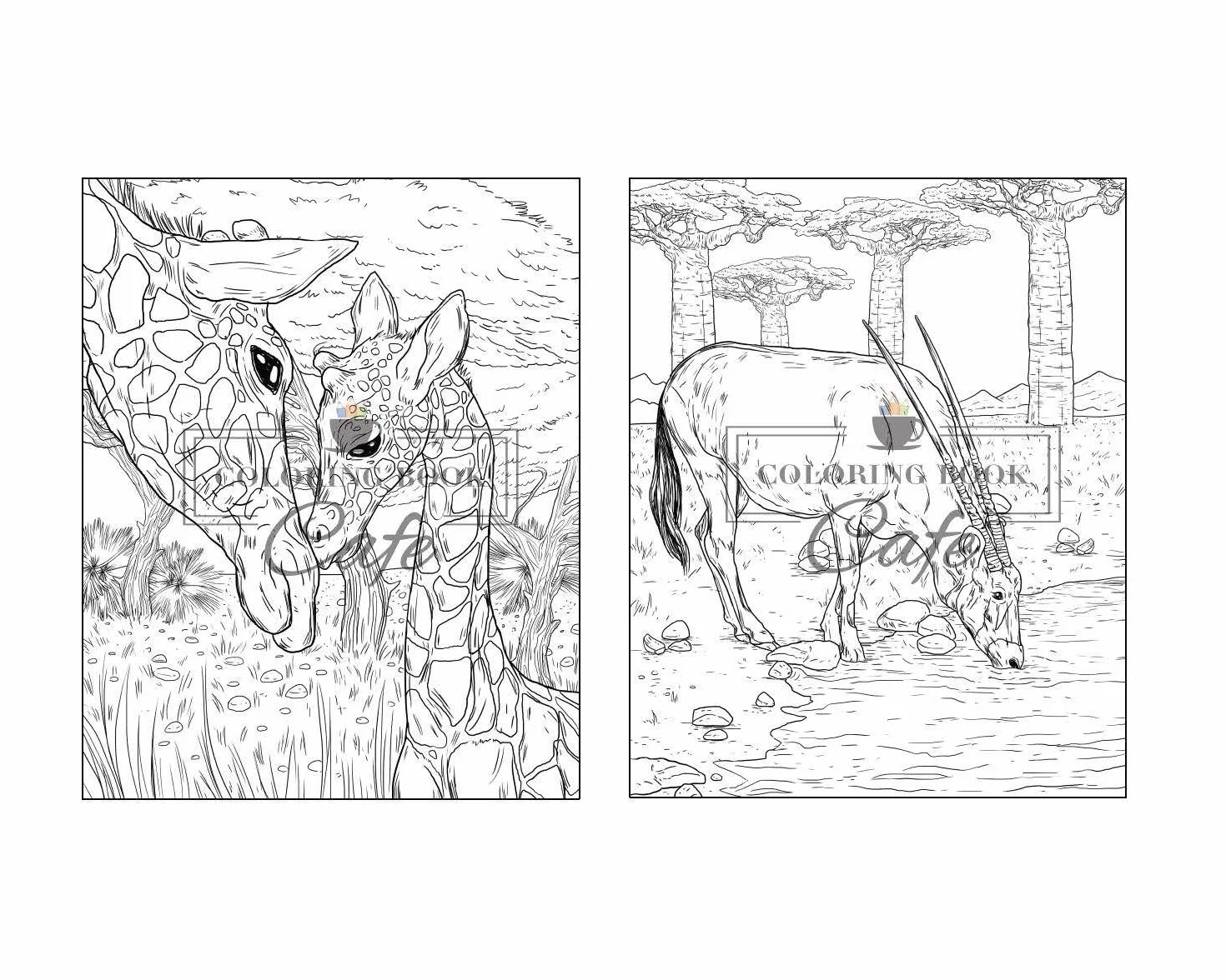 100 Wildlife Scenes: An Adult Coloring Book Featuring 100 Most Beautiful Wildlife Scenes with Animals, Birds and Flowers from Oceans, Jungles, Forests and Savannas